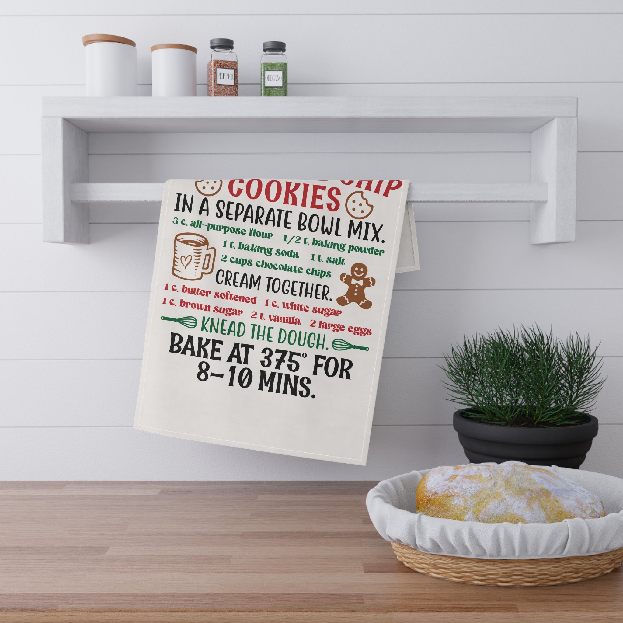 Home Made Chocolate Chip Cookies Recipe Tea Towel
