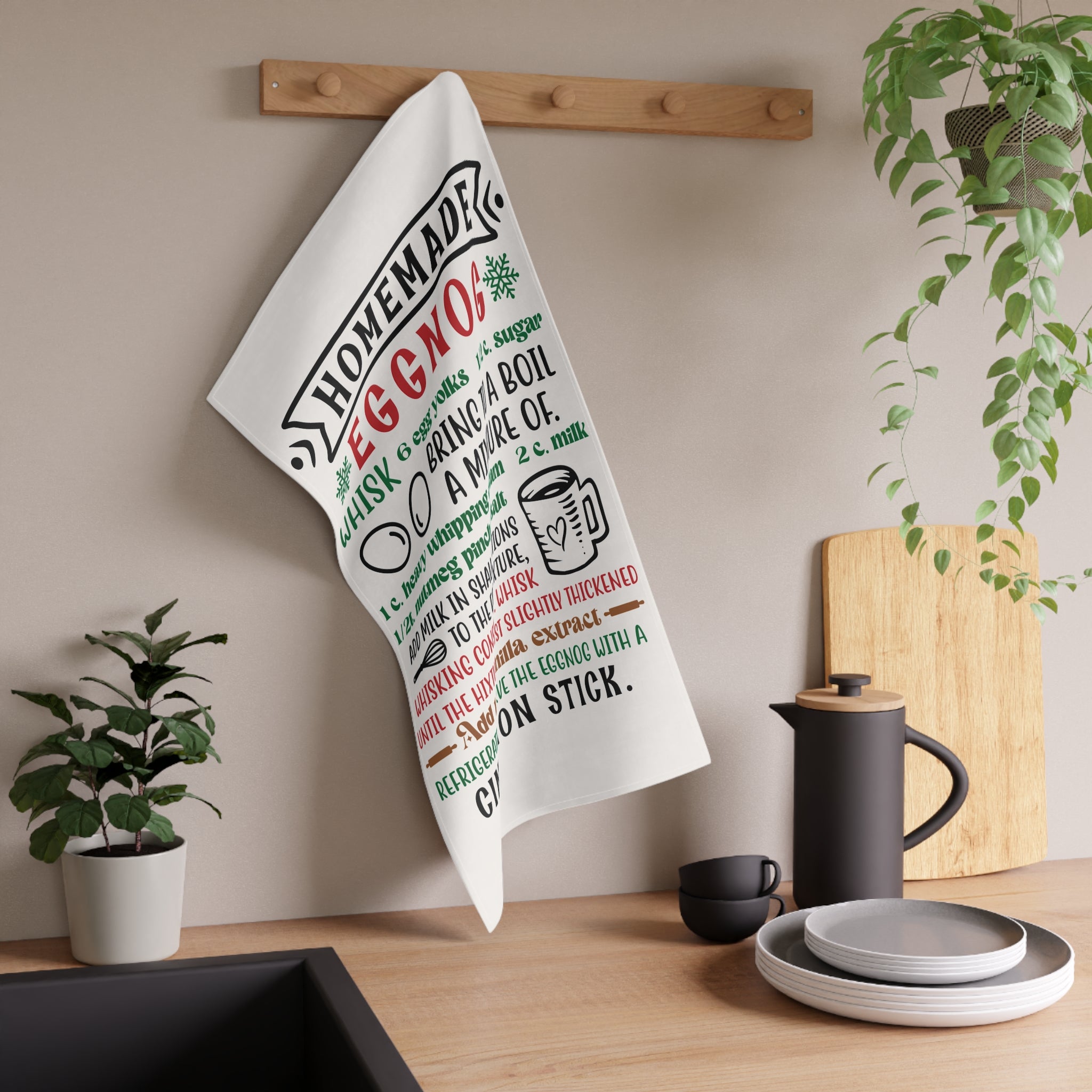 Home Made Eggnog Recipe Tea Towel
