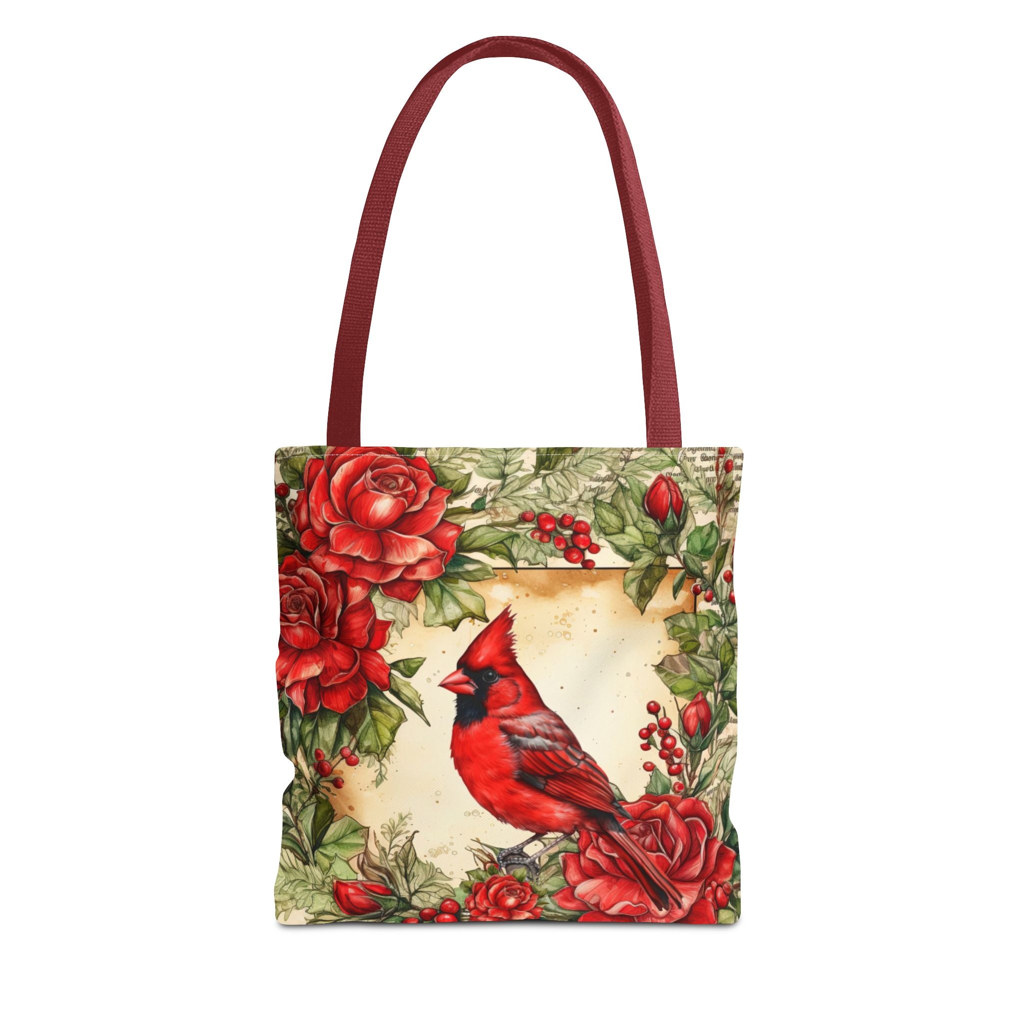 Cardinal Bird Floral Tote Bag