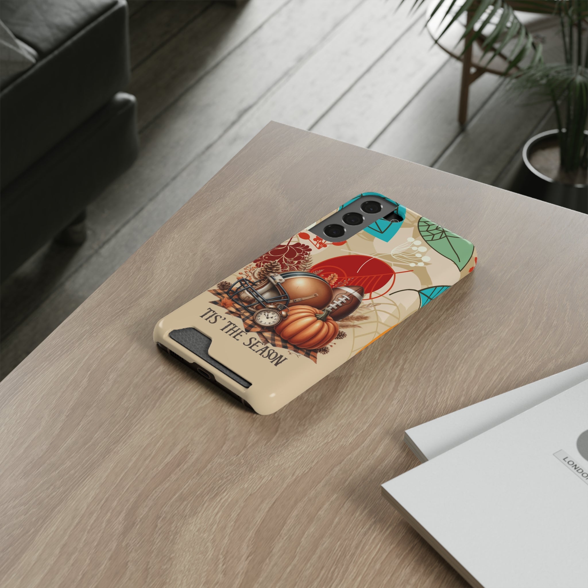 Fall Vibes Phone Case with Card Holder - 'Tis the Season Design