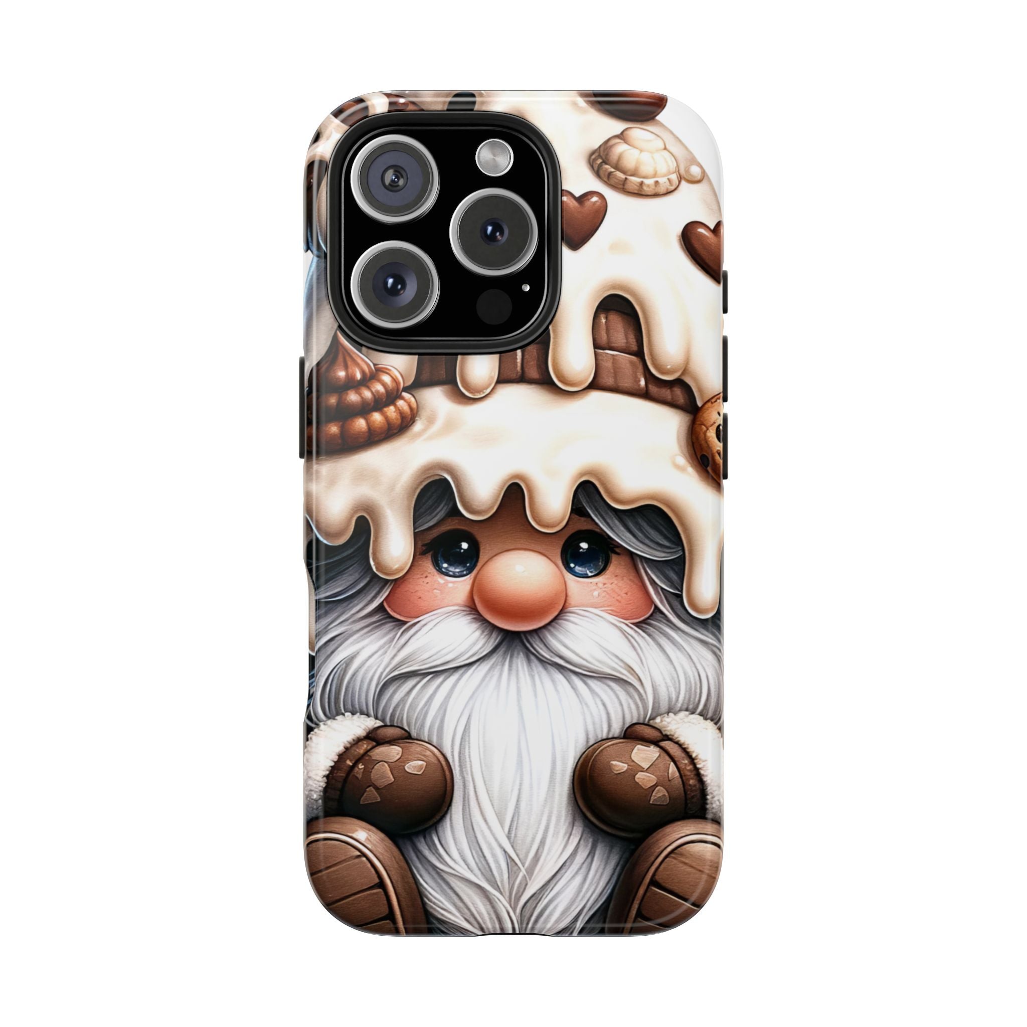 Festive Chocolate Cookie Gnome Phone Case Cute Holiday Gift for Kids & Adults iPhone Samsung Cover