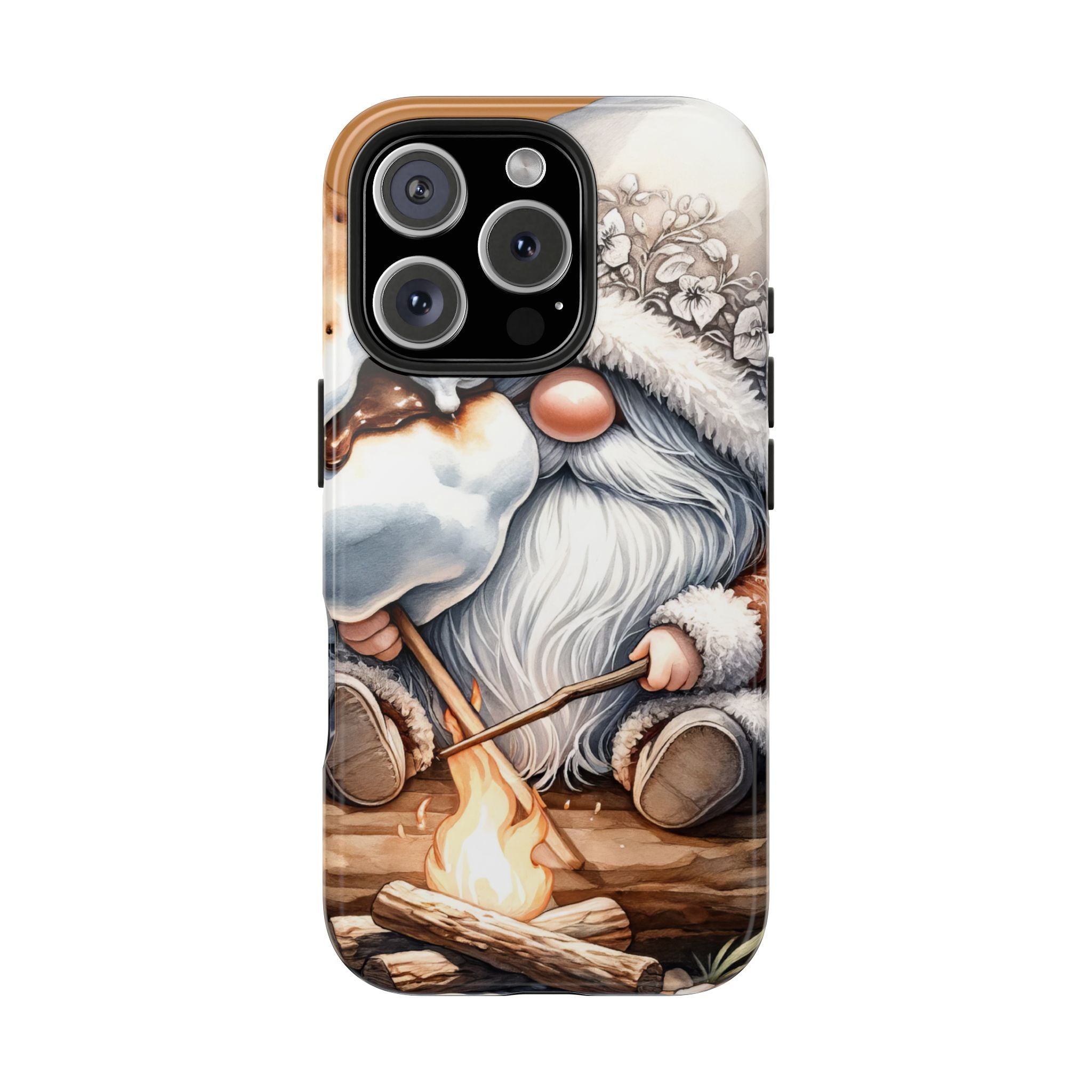 Camping Smores Gnome Phone Case Impact Resistant Tough & Festive Protection iPhone Samsung Cover