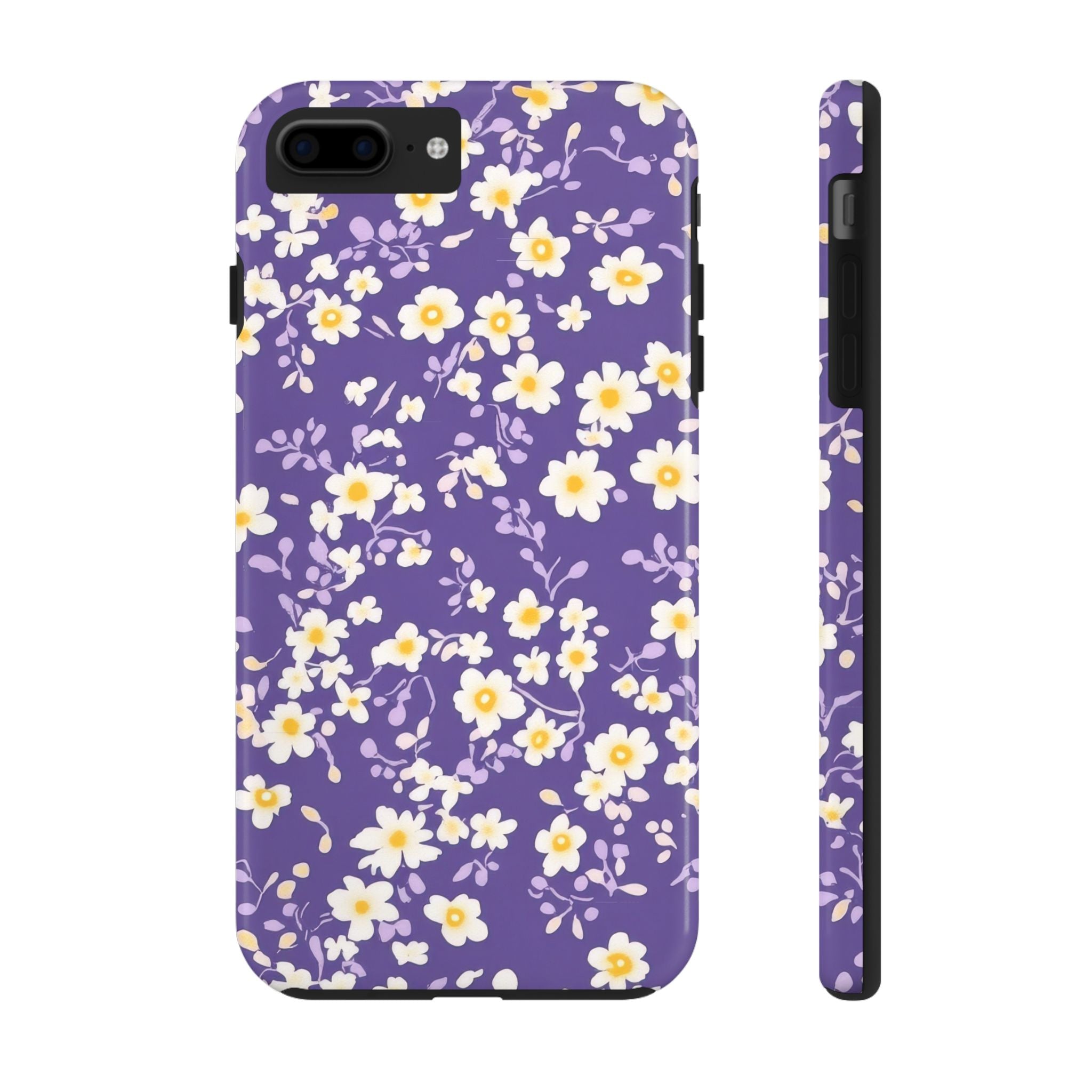 Blue & White Floral Tough iPhone Samsung Case Stylish Floral Protective Case for Women Cute Phone Accessory Gift for Her Trendy Floral Design