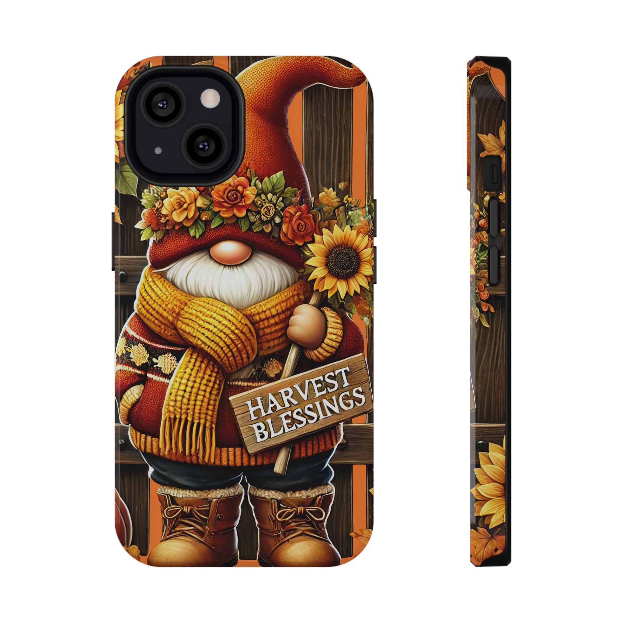 Harvest Blessings Phone Case - Fall Gnome Design, Custom Phone Cover, Cute Autumn Accessory, Gift for Gnome Lovers, Seasonal Artwork