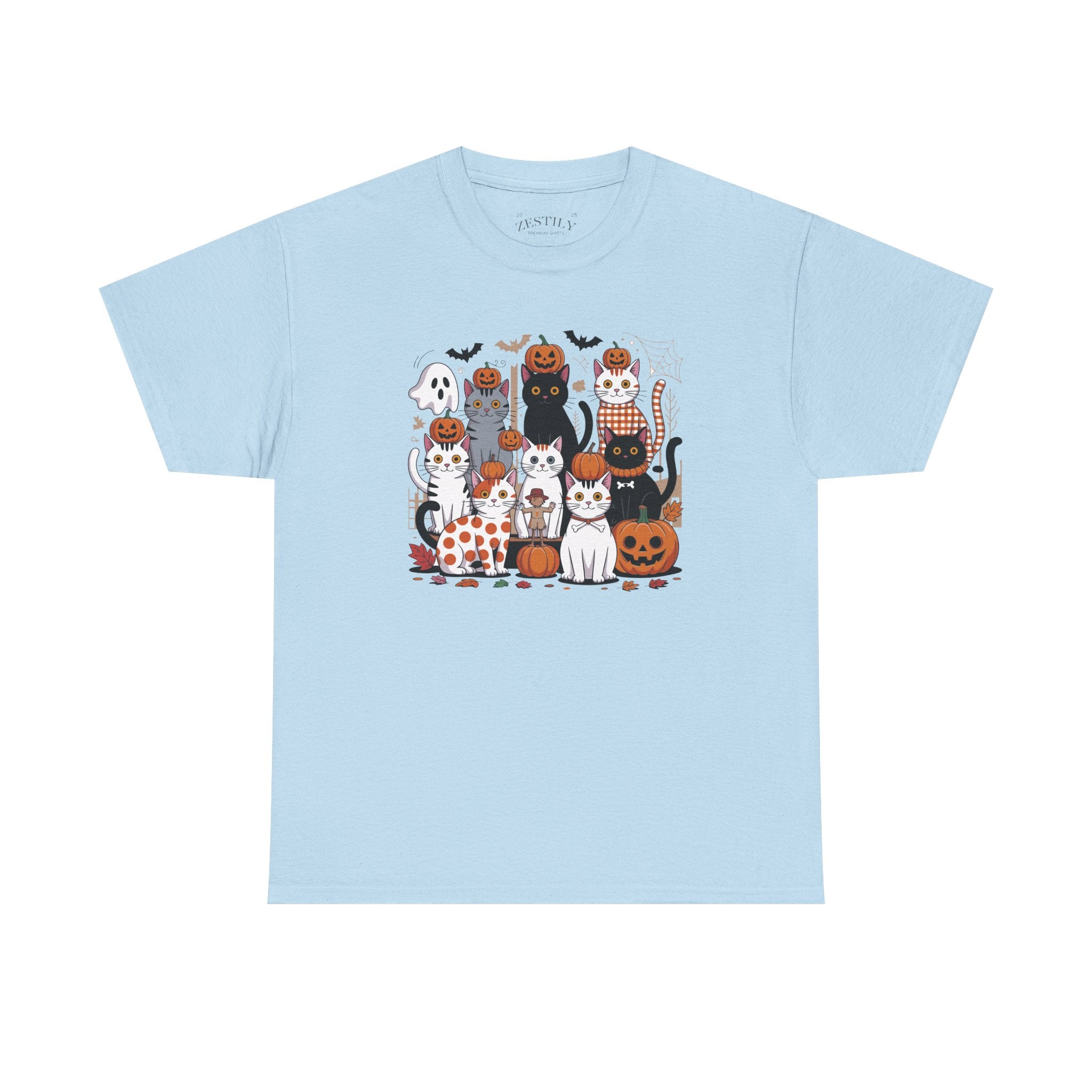 Halloween Cat Tee, Spooky Cat T-Shirt, Halloween Shirt, Cute Cat Graphic Tee, Fall Style Top, Pet Lover Gift