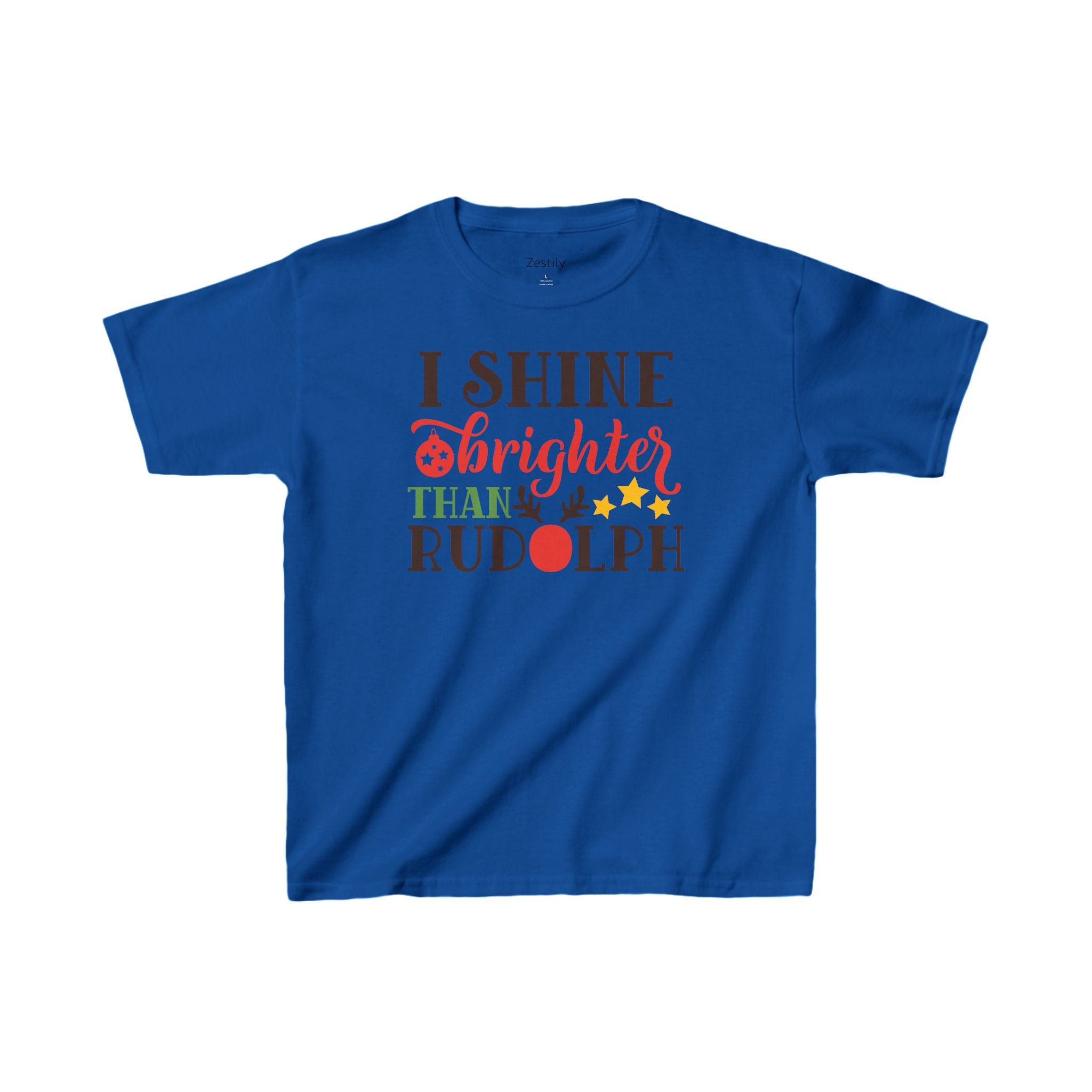 Kids Tee - I Shine Brighter Than Rudolph Christmas Shirt