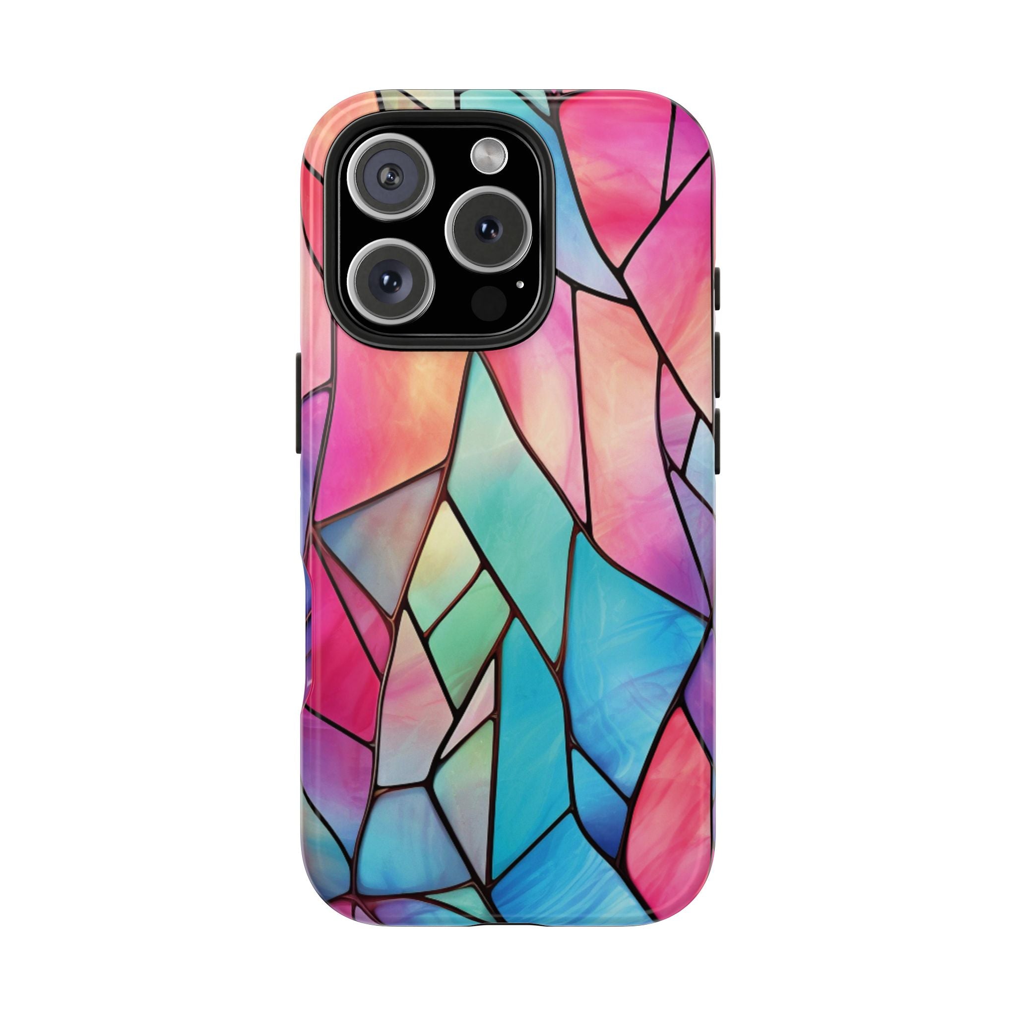 Pink & Blue Stained Glass Tough Mobile Phone Case
