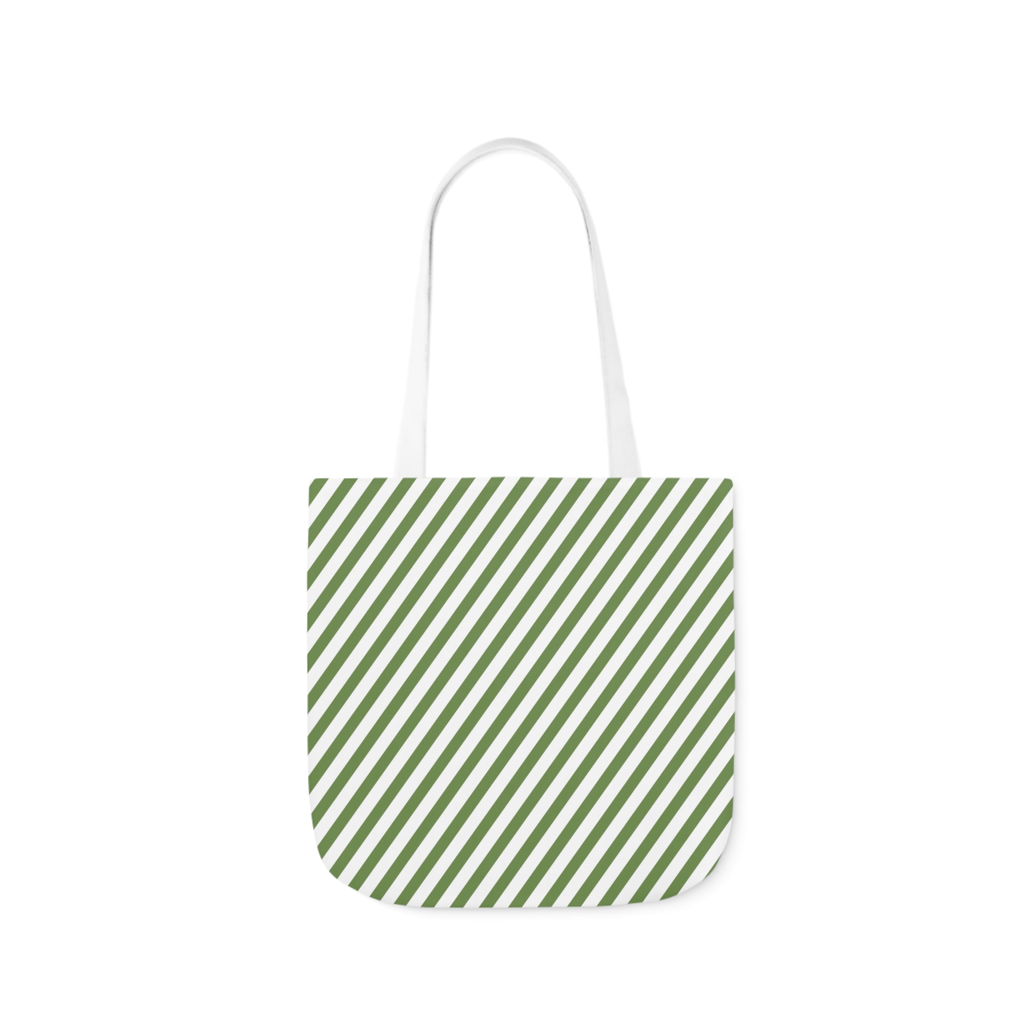 Green & White Stripe Canvas Tote Bag