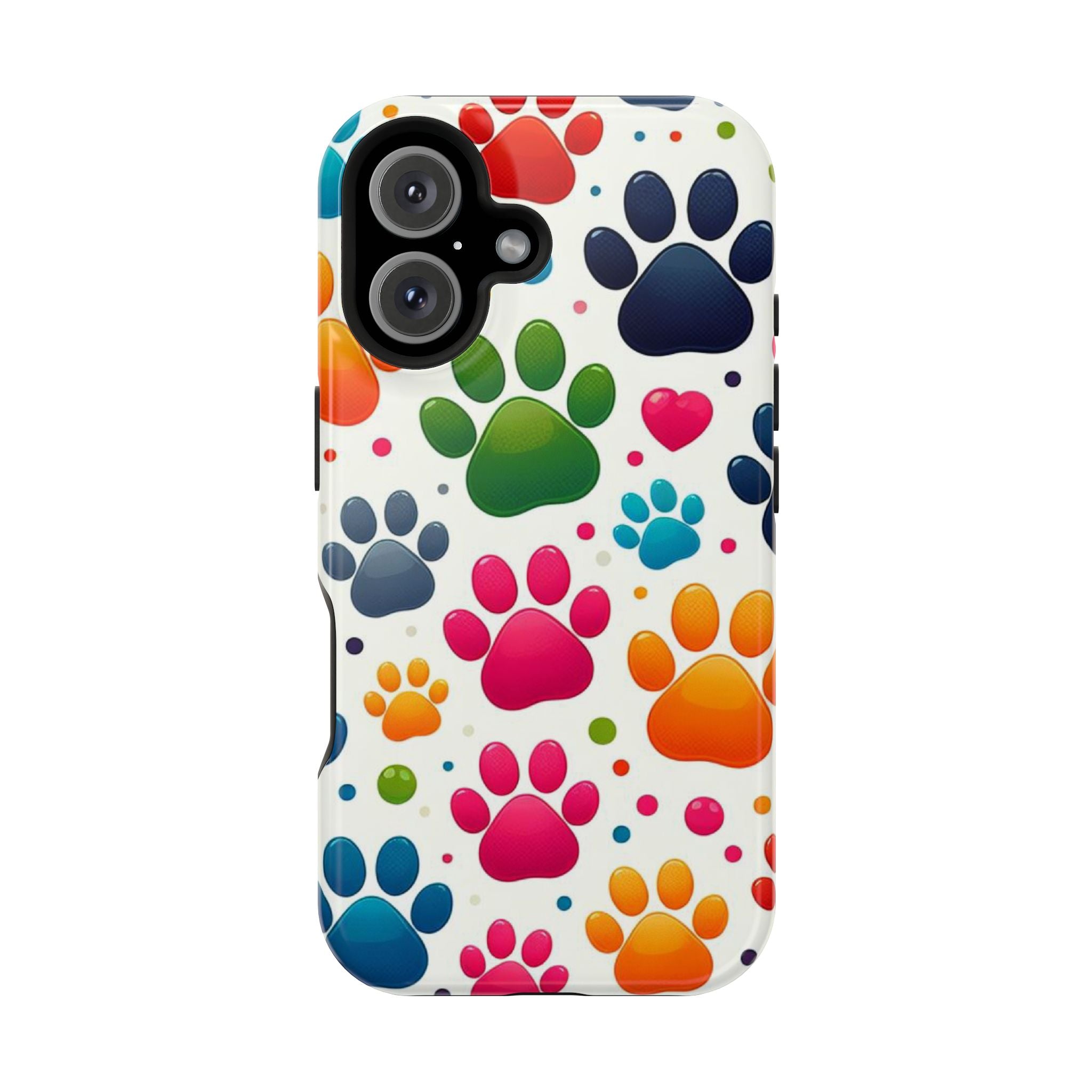 Phone Case, Paw Print Magnetic Tough Case for Pet Lovers