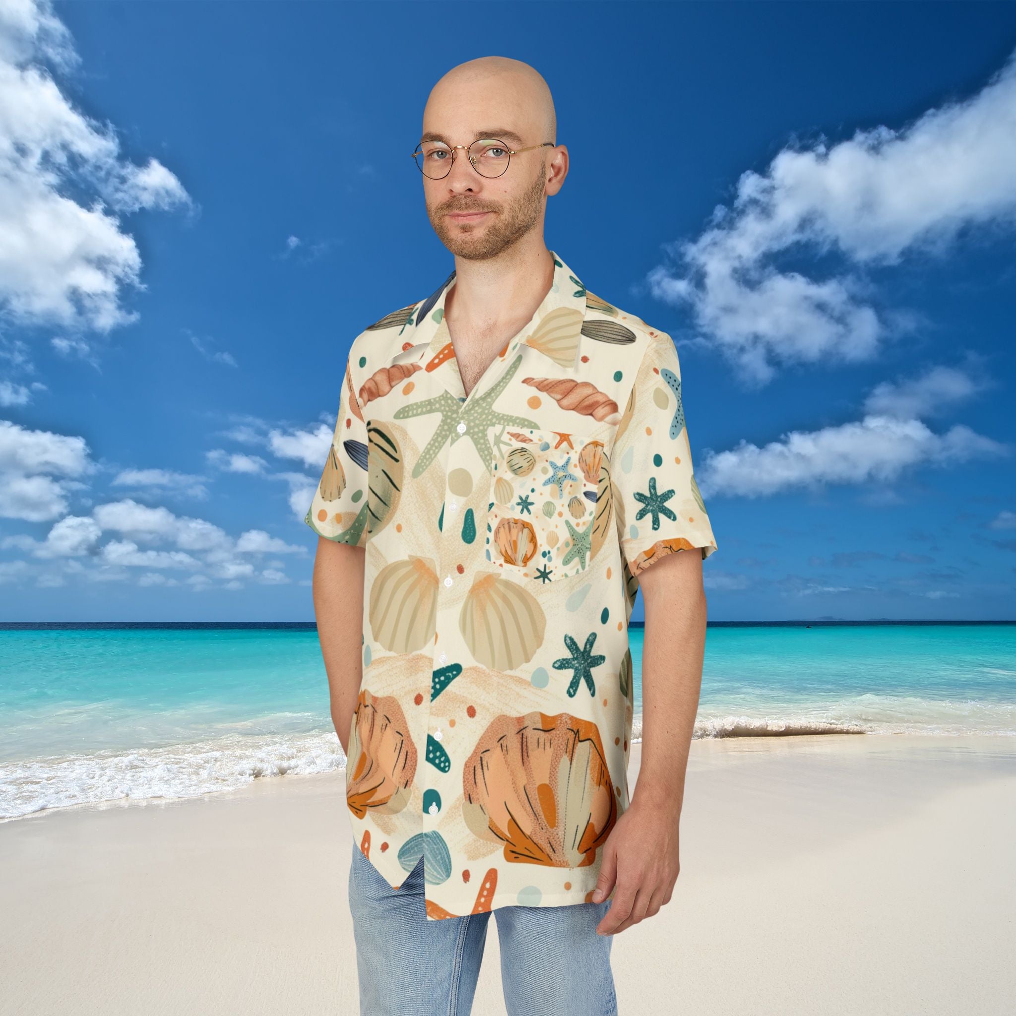 Tropical Beach Vibes Hawaiian Button Down Shirt Summer Time Casual Wear