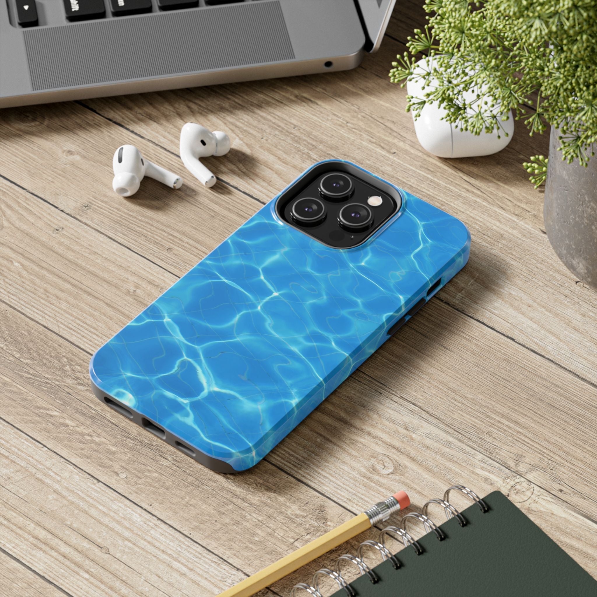 Aqua Wave Tough Impact Resistant Phone Case Water-Inspired Protection for Beach Lovers iPhone Samsung Cover