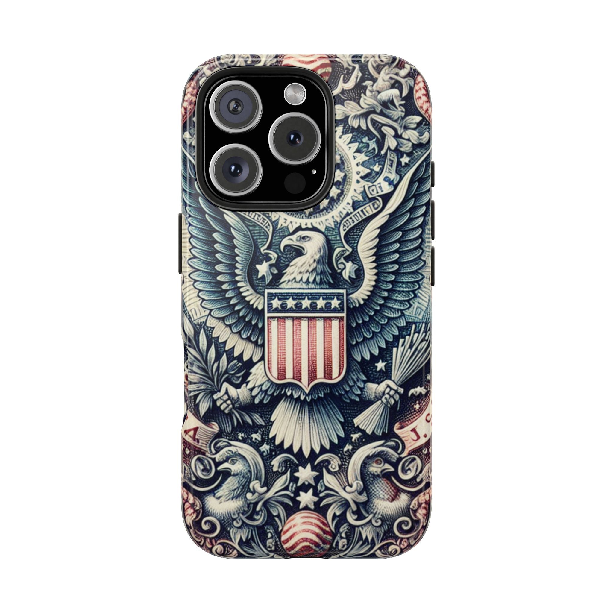 Patriotic Tough Phone Case, Unique USA Eagle Design, Durable Cell Phone Cover, Gifts for Veterans, Memorial Day, Independence Day, iPhone Samsung Cover