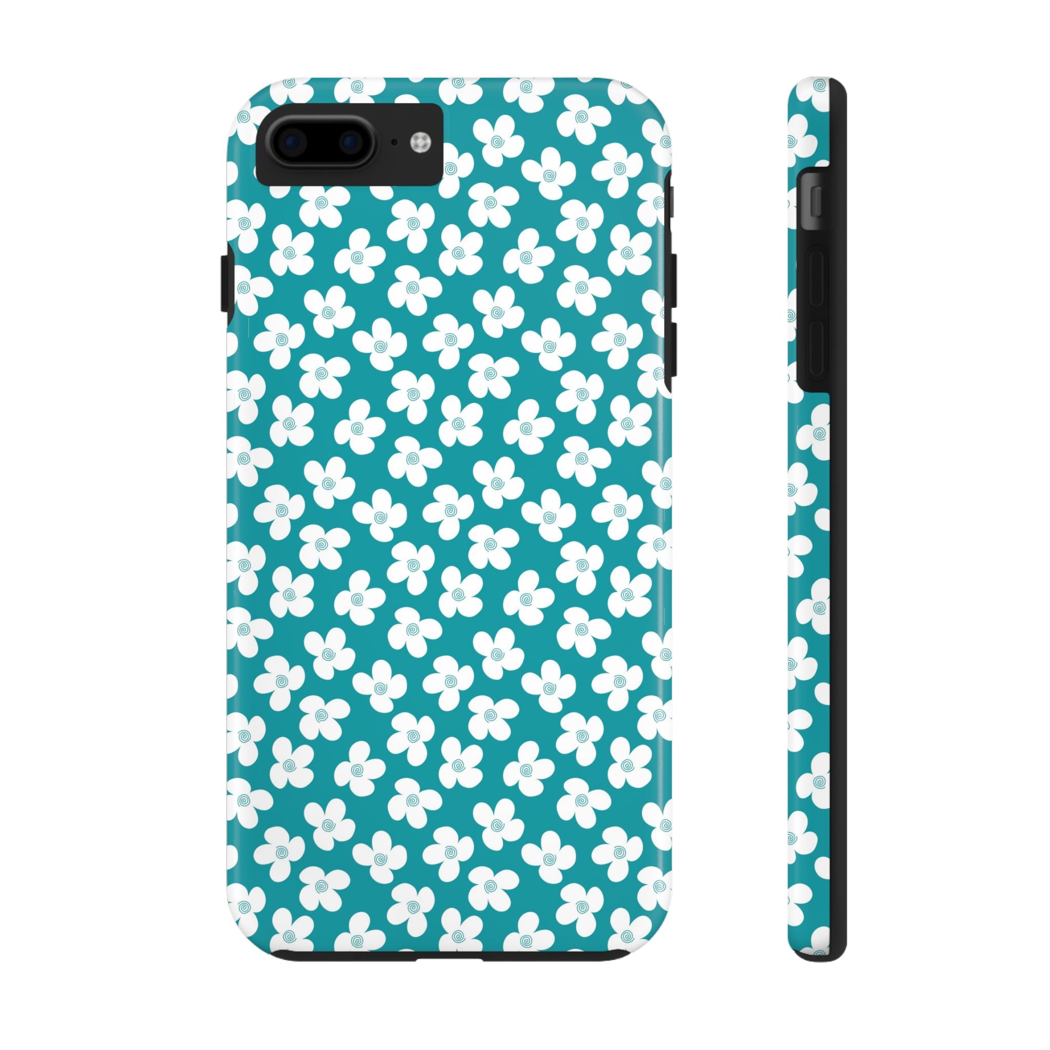 Floral Impact Resistant Daisy Tough Phone Case Durable Protection with White Blossom Design iPhone Samsung Cover