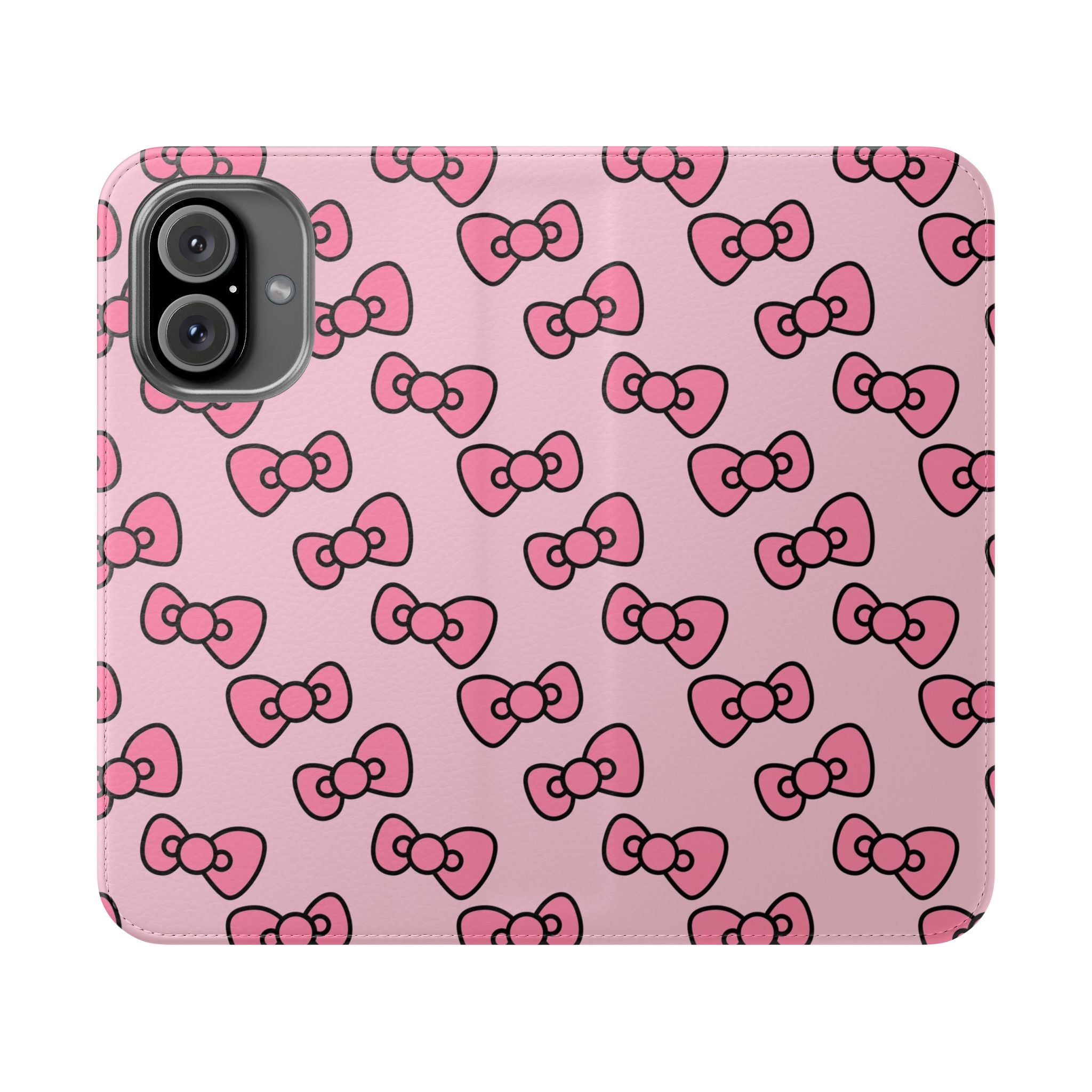 Pink Bows Kitty Flip Mobile Phone Case