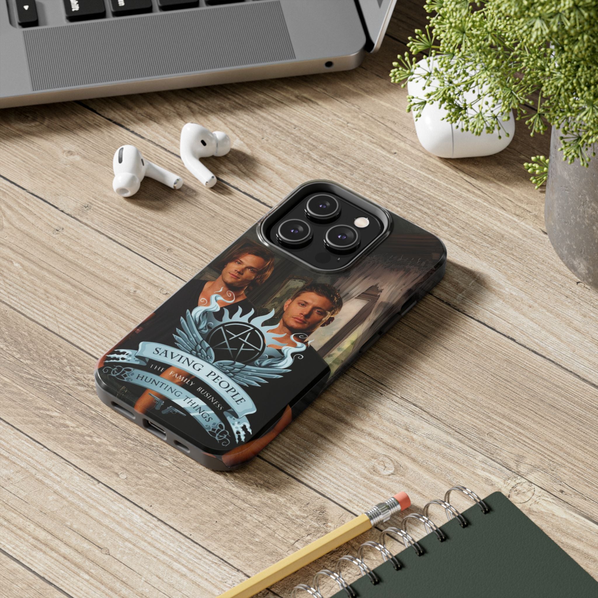 Supernatural-Inspired Tough Phone Case - Winchester Saving People, Hunting Things Design