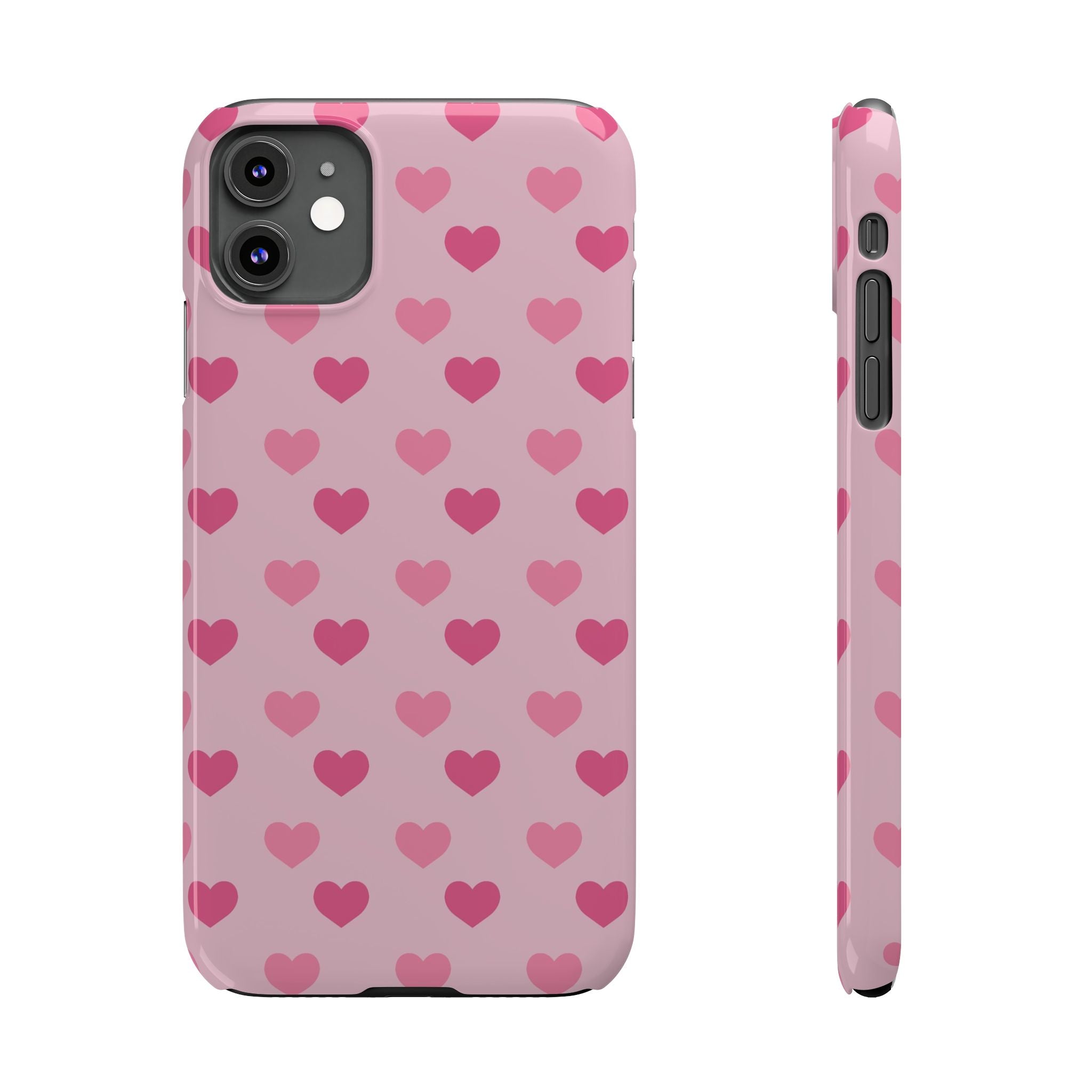 Pink Hearts Slim Phone Case