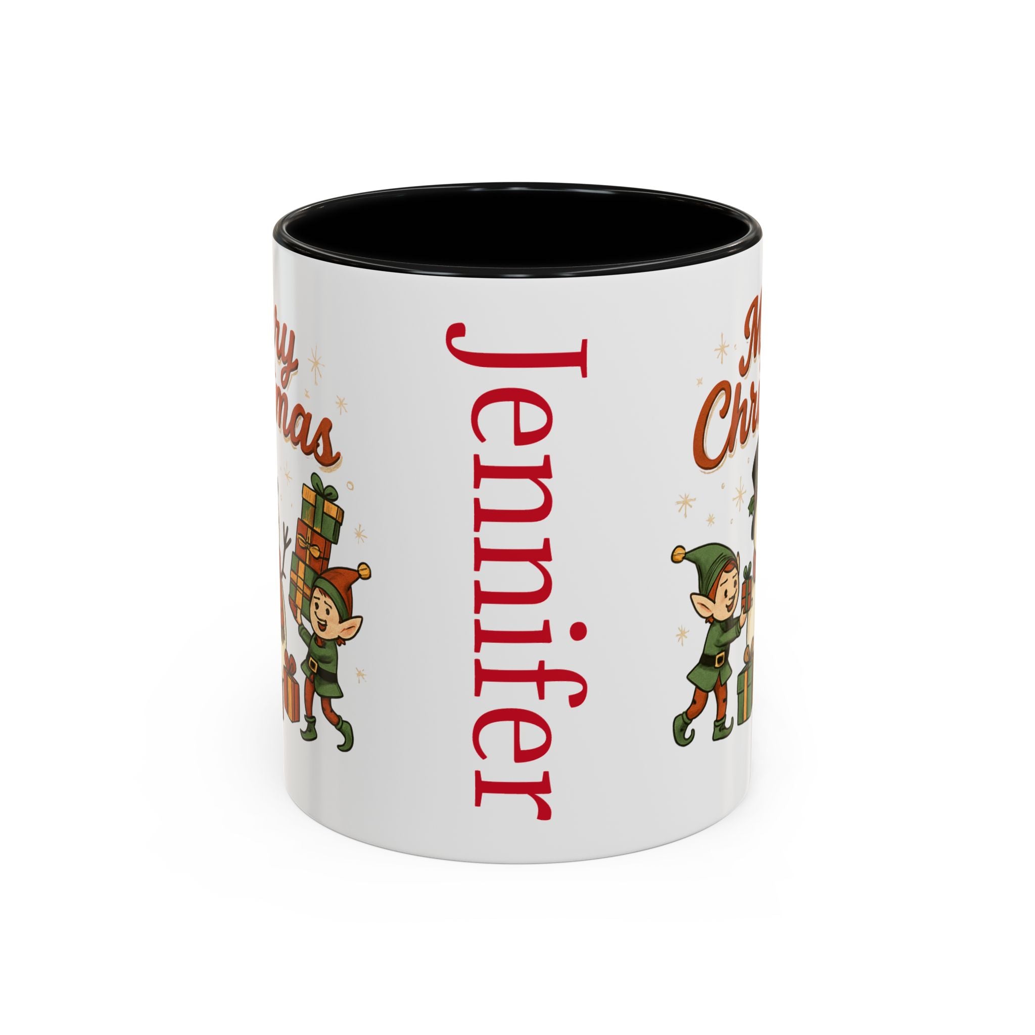 Personalized Christmas Coffee Mug | Festive Holiday Drinkware, Gift for Him/Her, Cute Elf Design, Seasonal Home Decor, Merry Christmas Mug