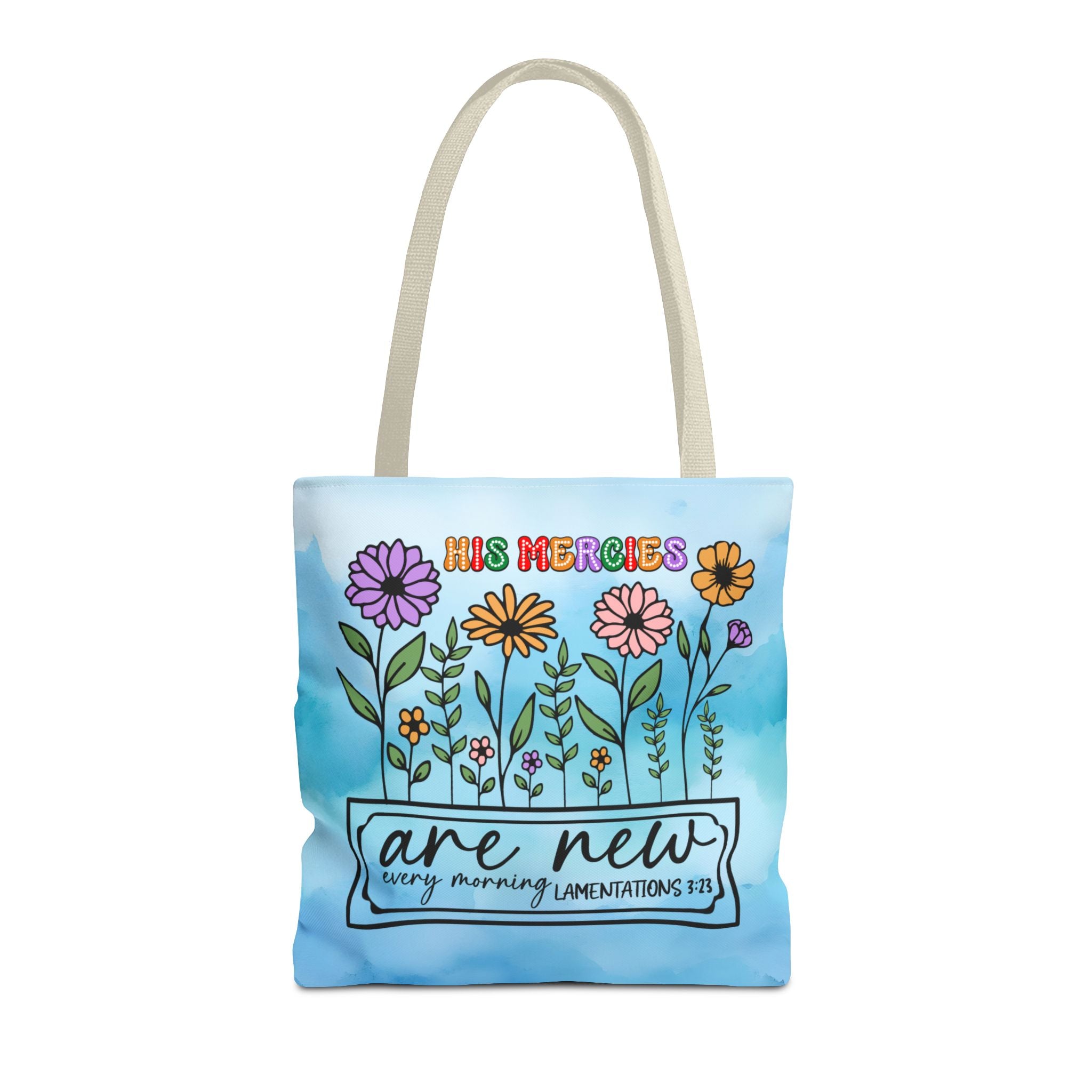 Scripture Blue Tie Dye Tote Bag