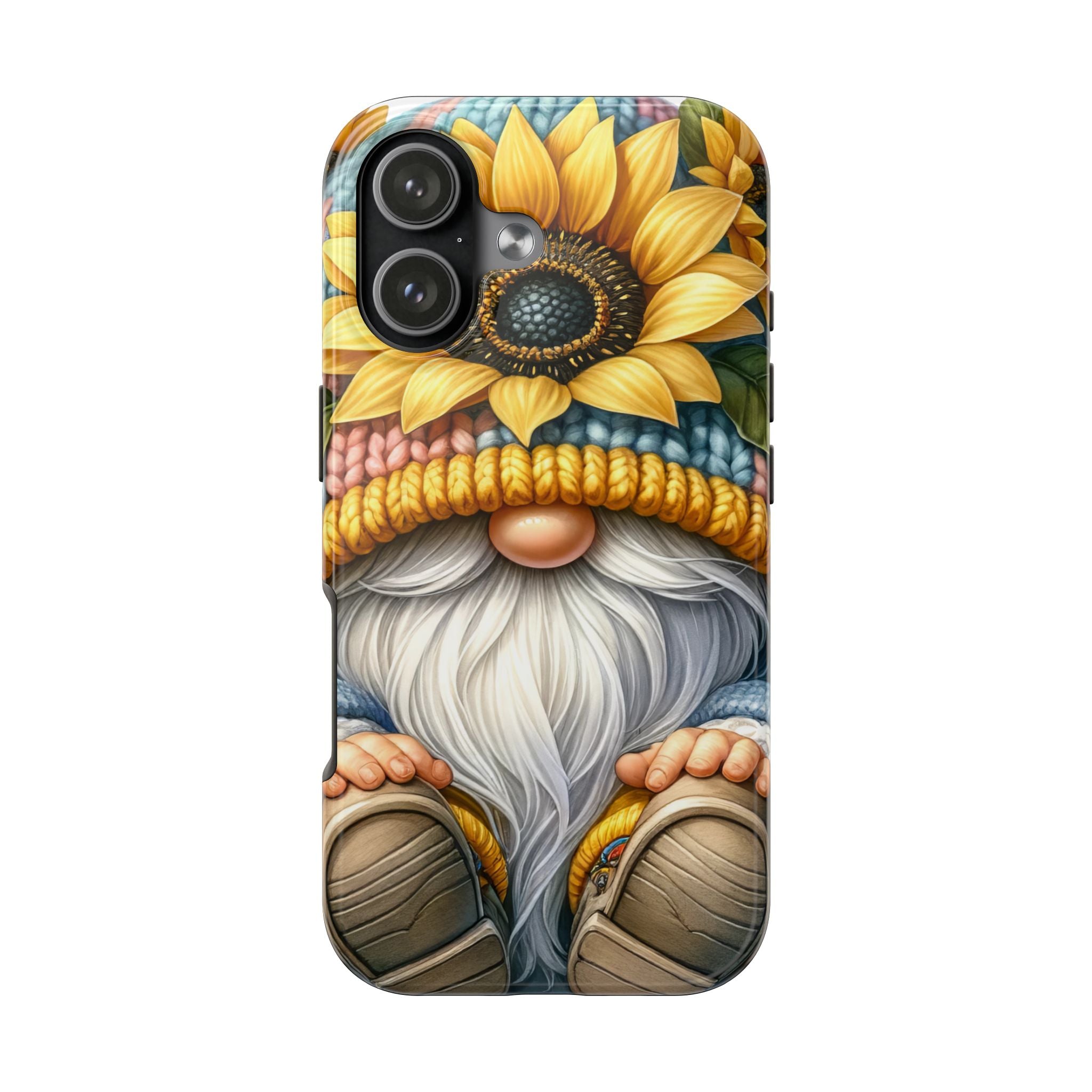 Gnome with Sunflower Tough Impact Resistant Phone Case Cute & Whimsical Protection iPhone Samsung Cover
