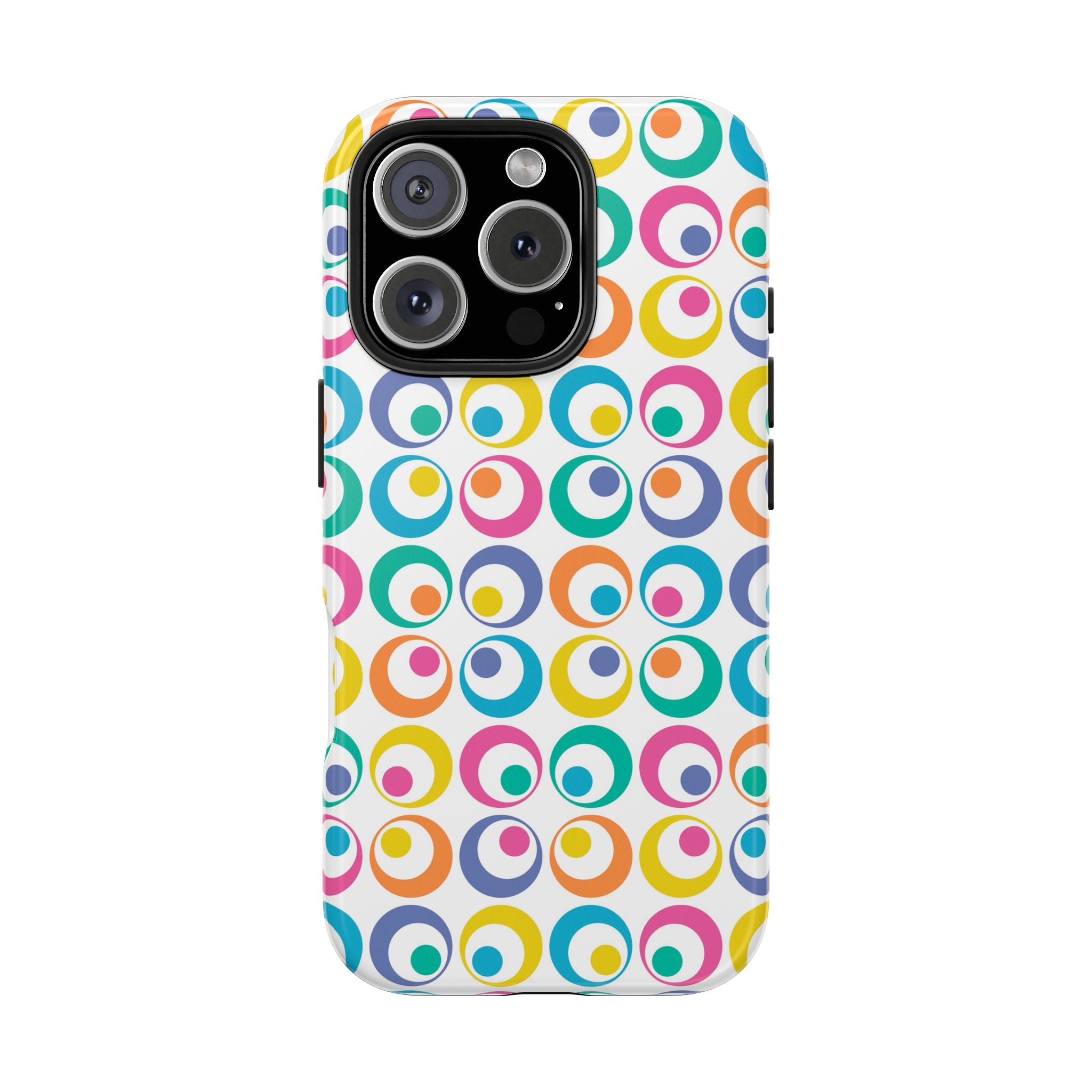 Colorful Circle Pattern Tough iPhone Samsung Case Vibrant Phone Cover Durable Case Unique Gift Trendy Accessory Fun Design