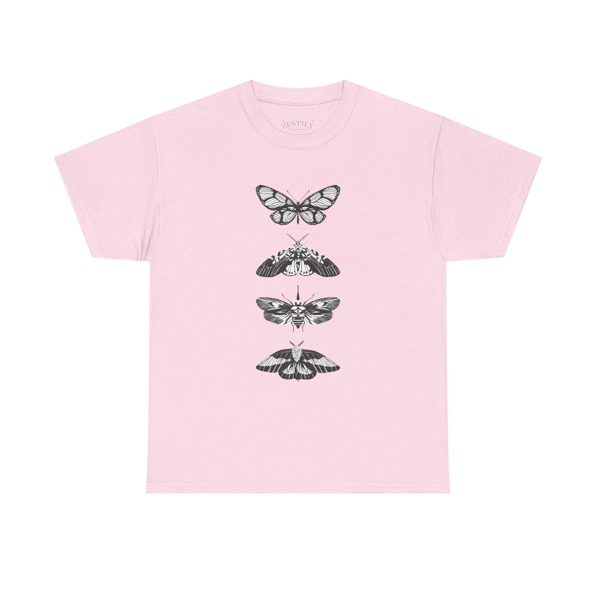 Botanical Moth Print Tee, Graphic T-Shirt, Nature Lover Gift, Cotton Tee, Vintage Style T-Shirt, Summer Casual Wear