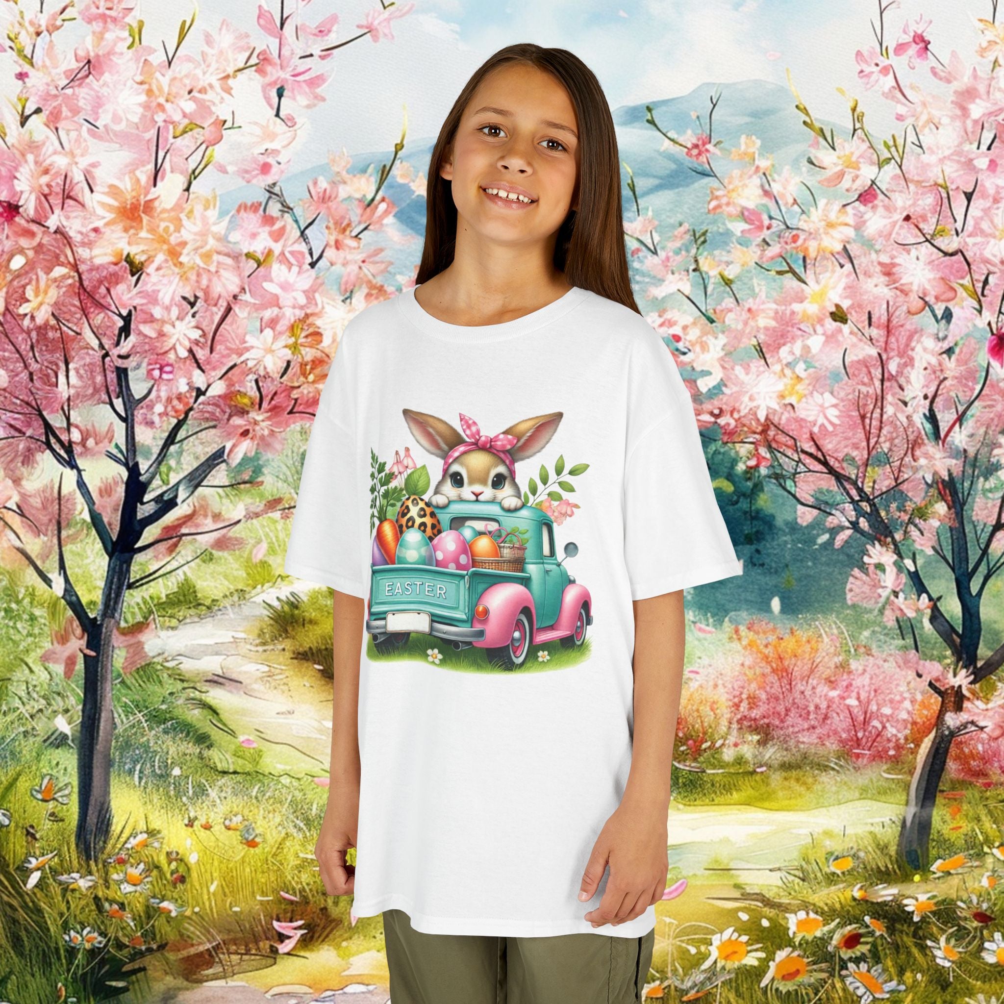 Easter Bunny Kids Heavy Cotton Tee Cute Spring Design Holiday Gift T-Shirt