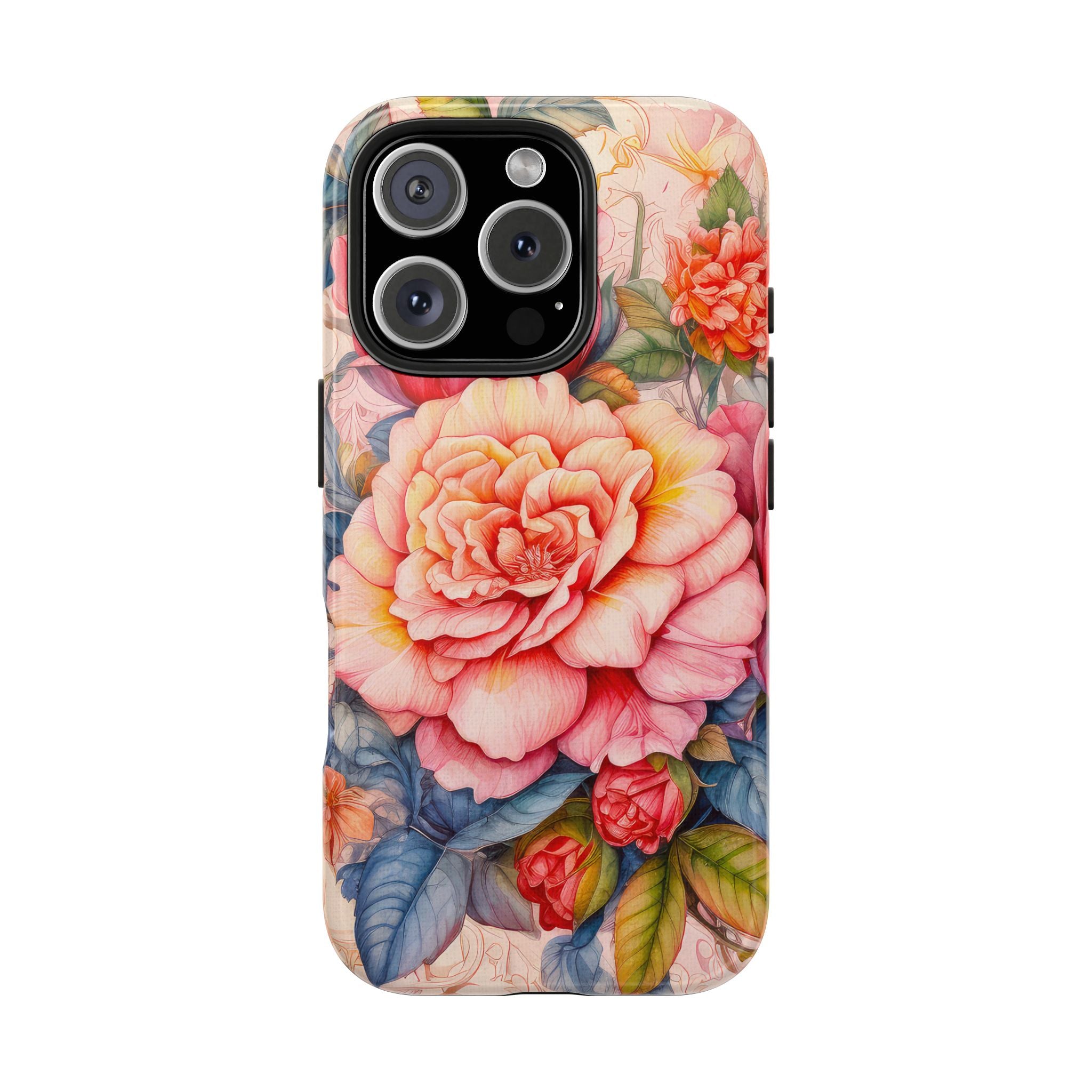 Floral Pink & Blue Tough Mobile Phone Case