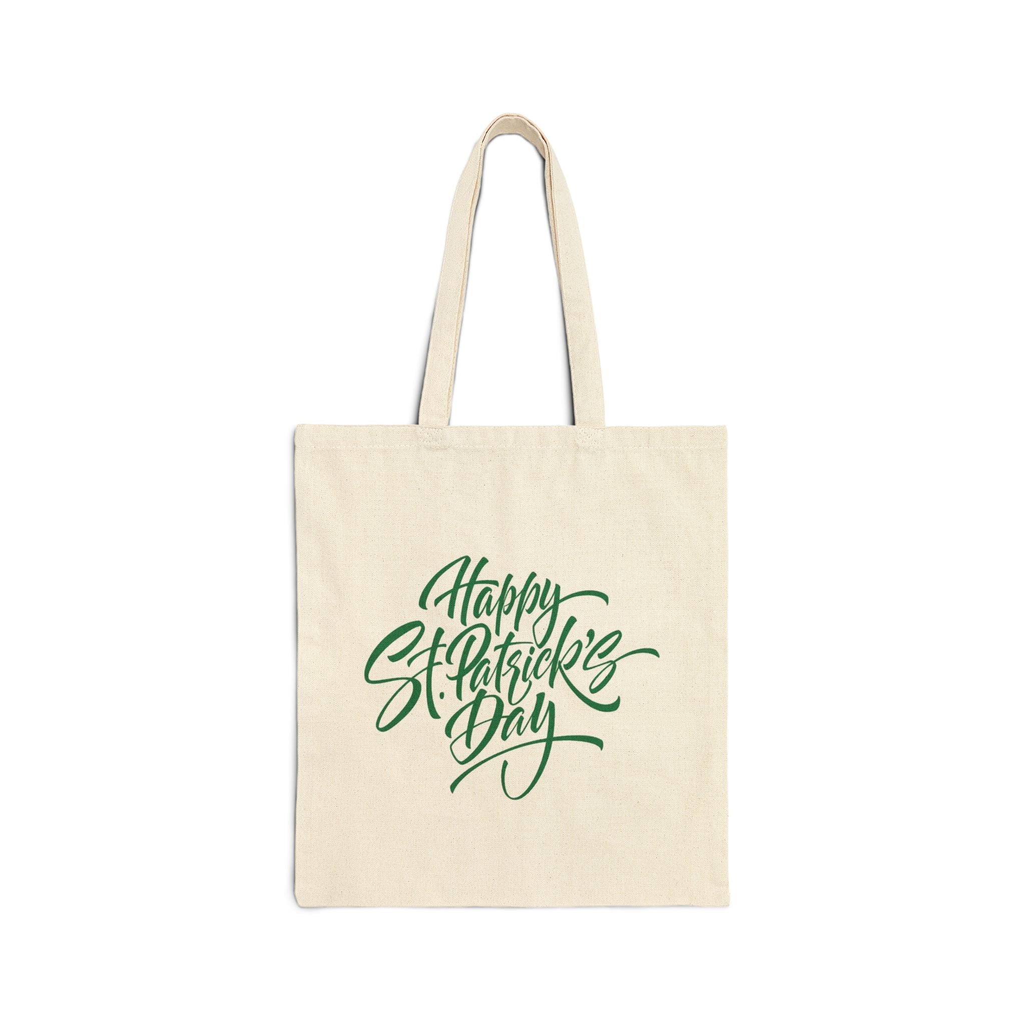 Happy St. Patrick's Day Cotton Canvas Tote Bag