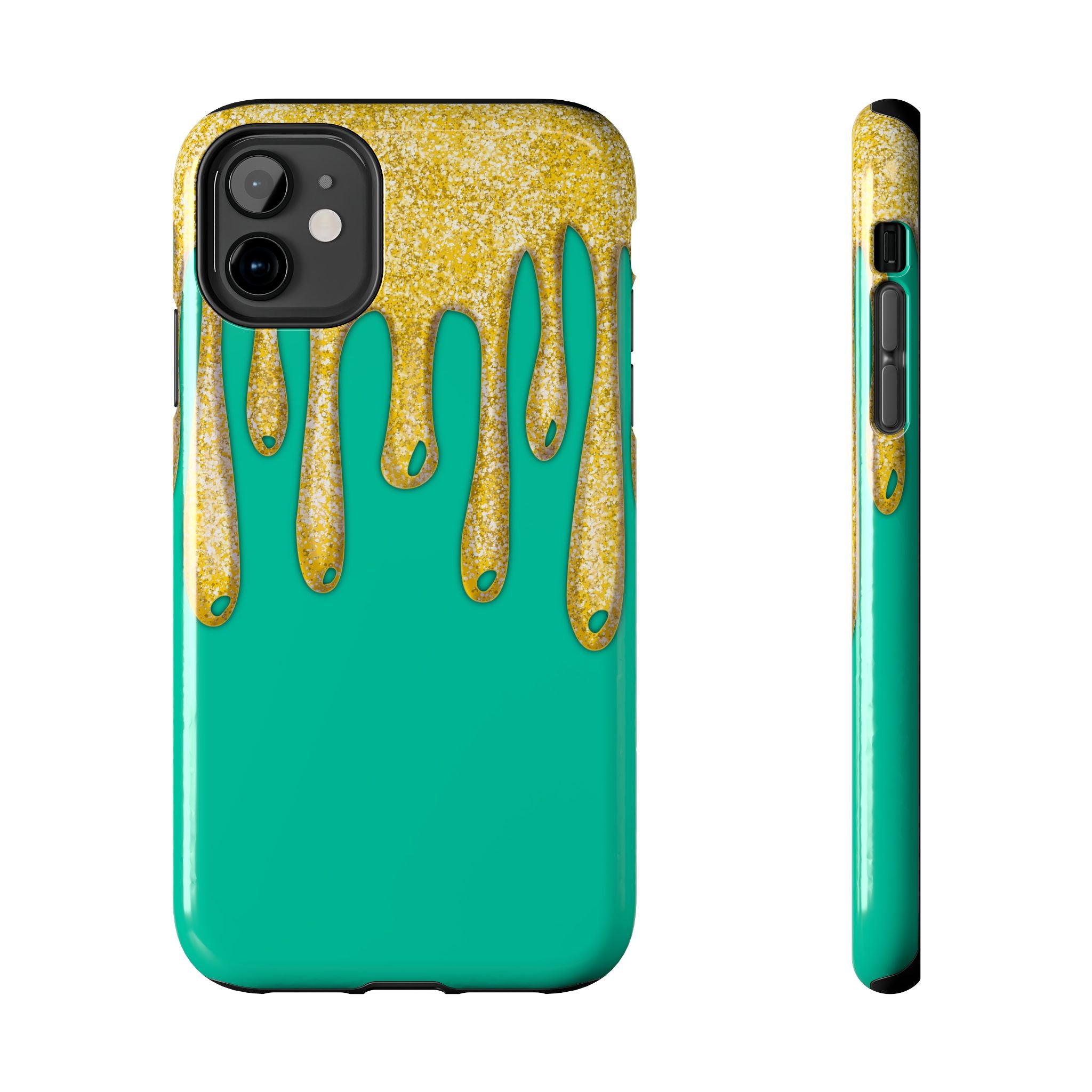 Green & Gold Glitter Slime Ooze Mobile Phone Case