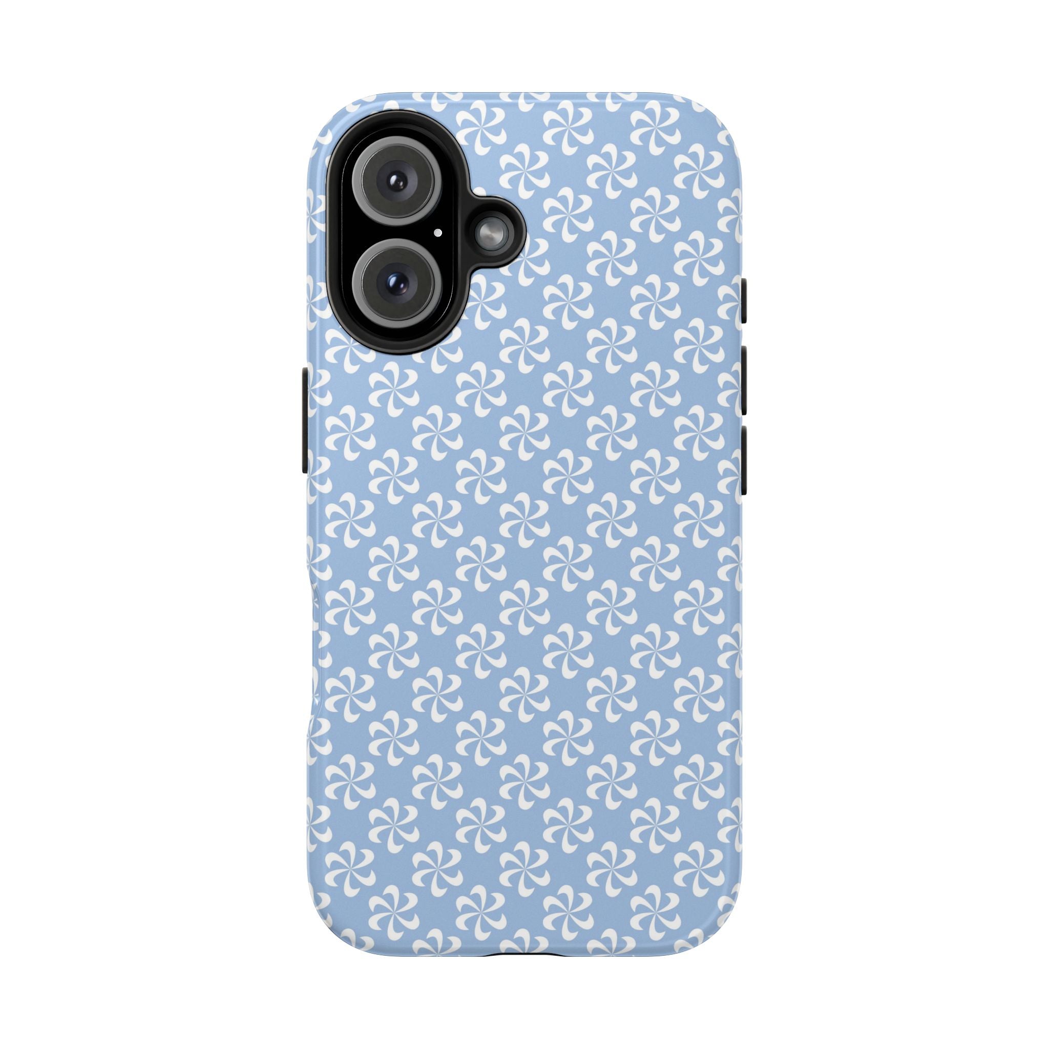 Pastel Blue & White Fan Tough Mobile Phone Case