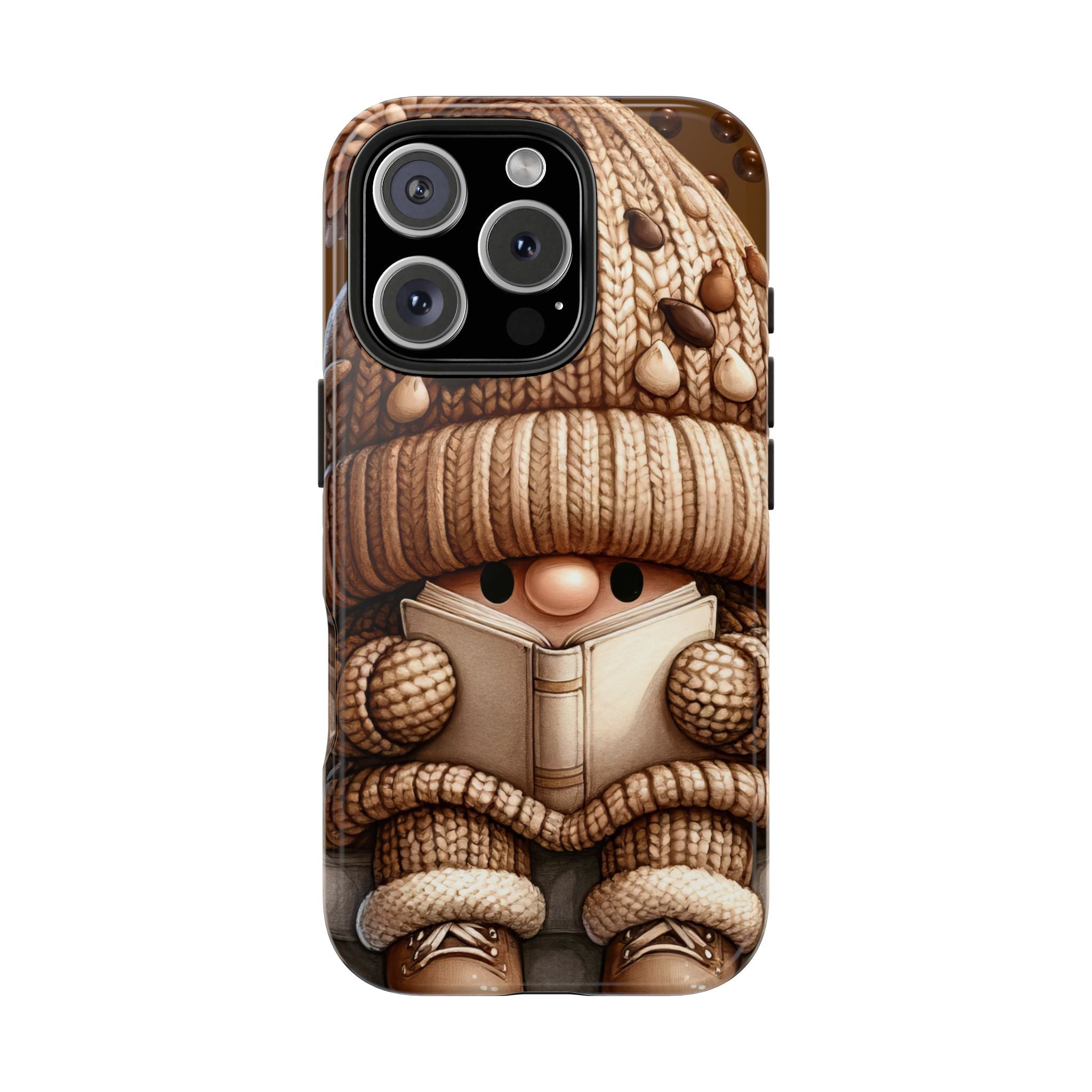 Chocolate Drop Gnome Character Phone Case, Cute Phone Protection, Fun Gift for Readers, Unique iPhone Samsung Cover