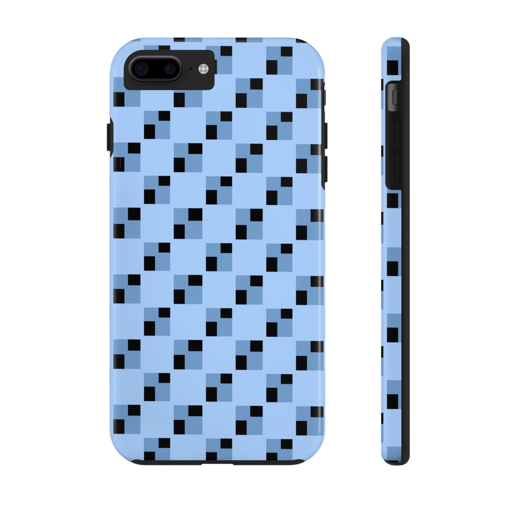 Stylish Tough Impact Resistant Phone Case Blue Checker Pattern for Maximum Protection iPhone Samsung Cover