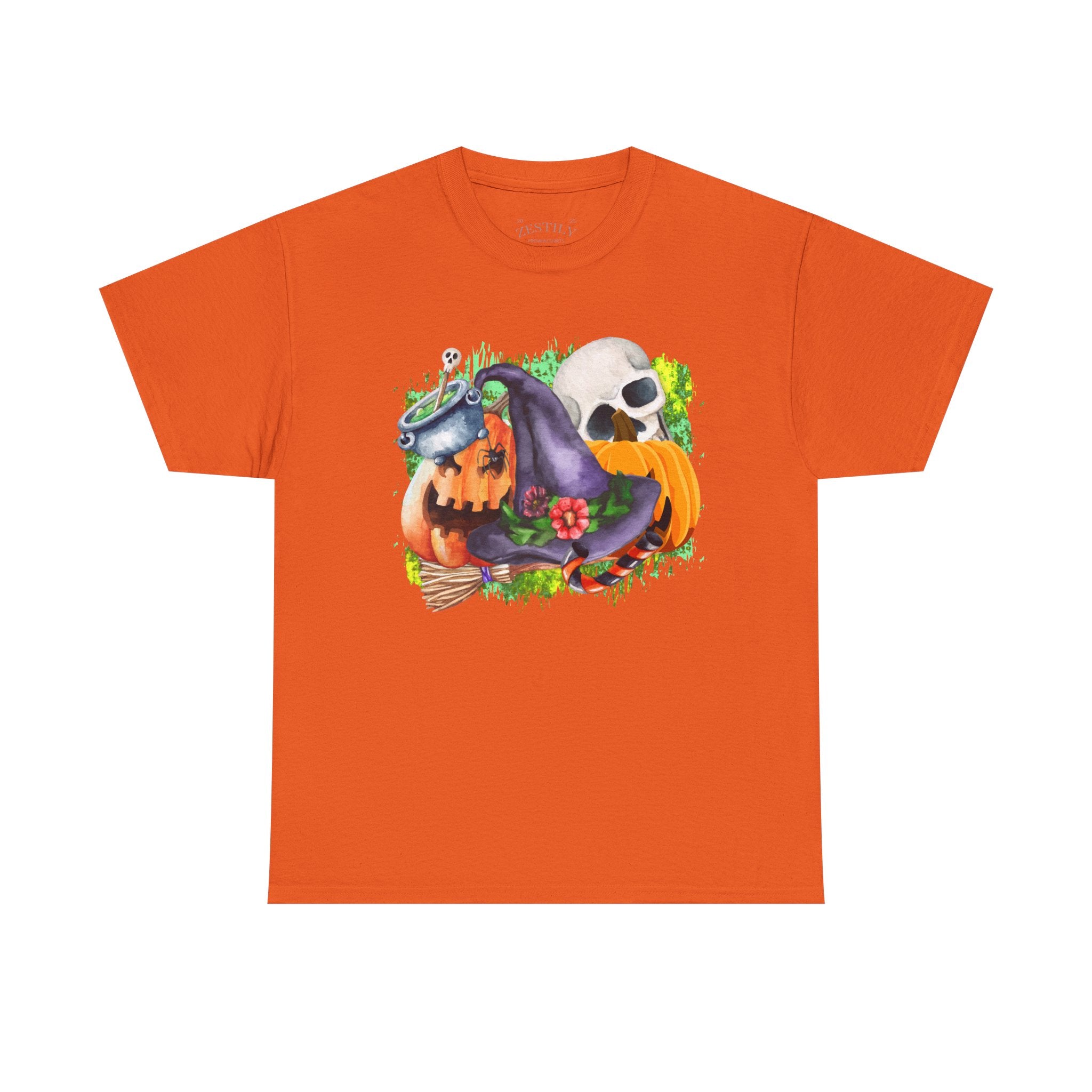 Halloween Graphic Tee, Heavy Cotton Tee, Spooky T-Shirt, Autumn Fashion, Fall Celebration Wear, Perfect for Halloween Parties