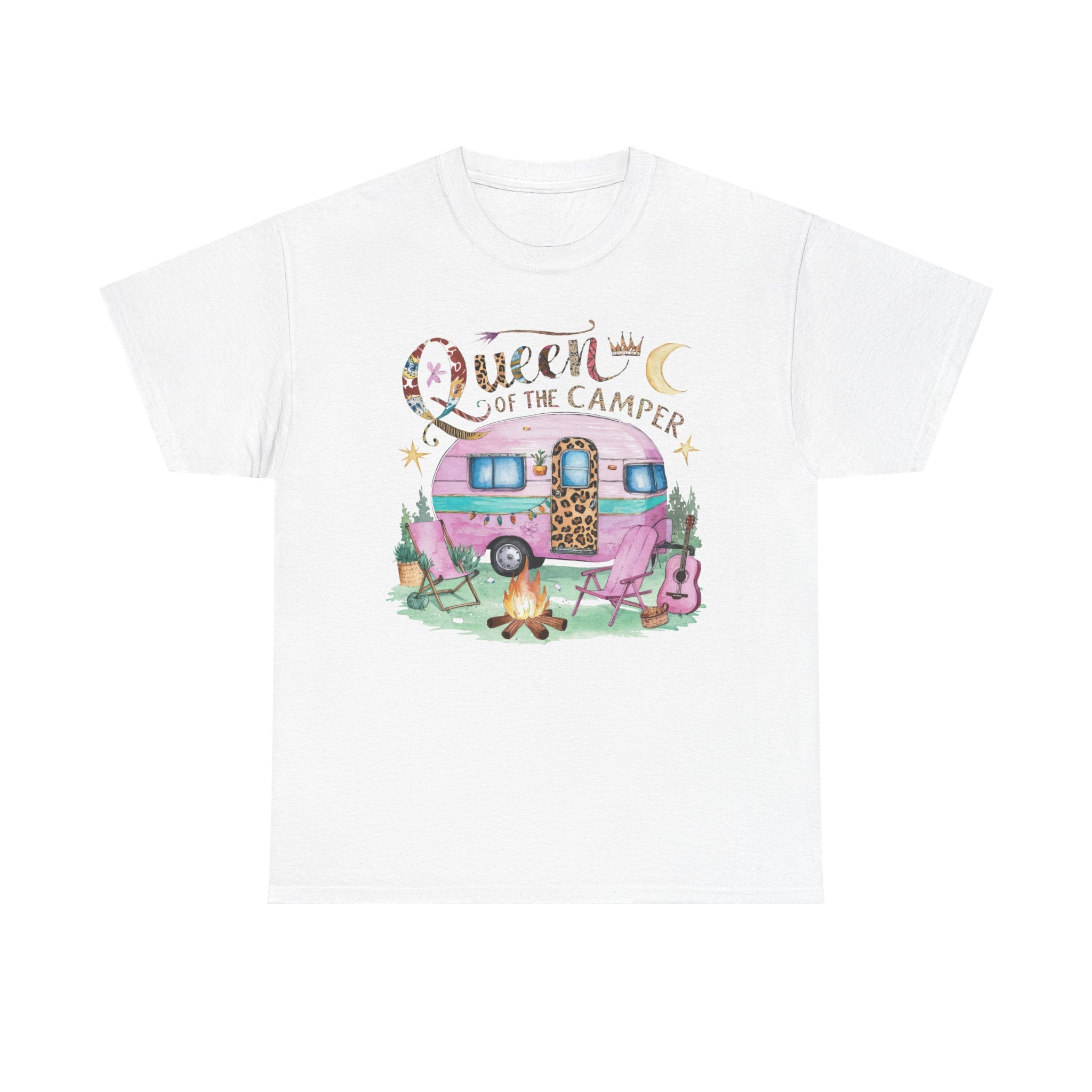 Queen of the Camper Heavy Cotton Tee Cozy Camping T-Shirt