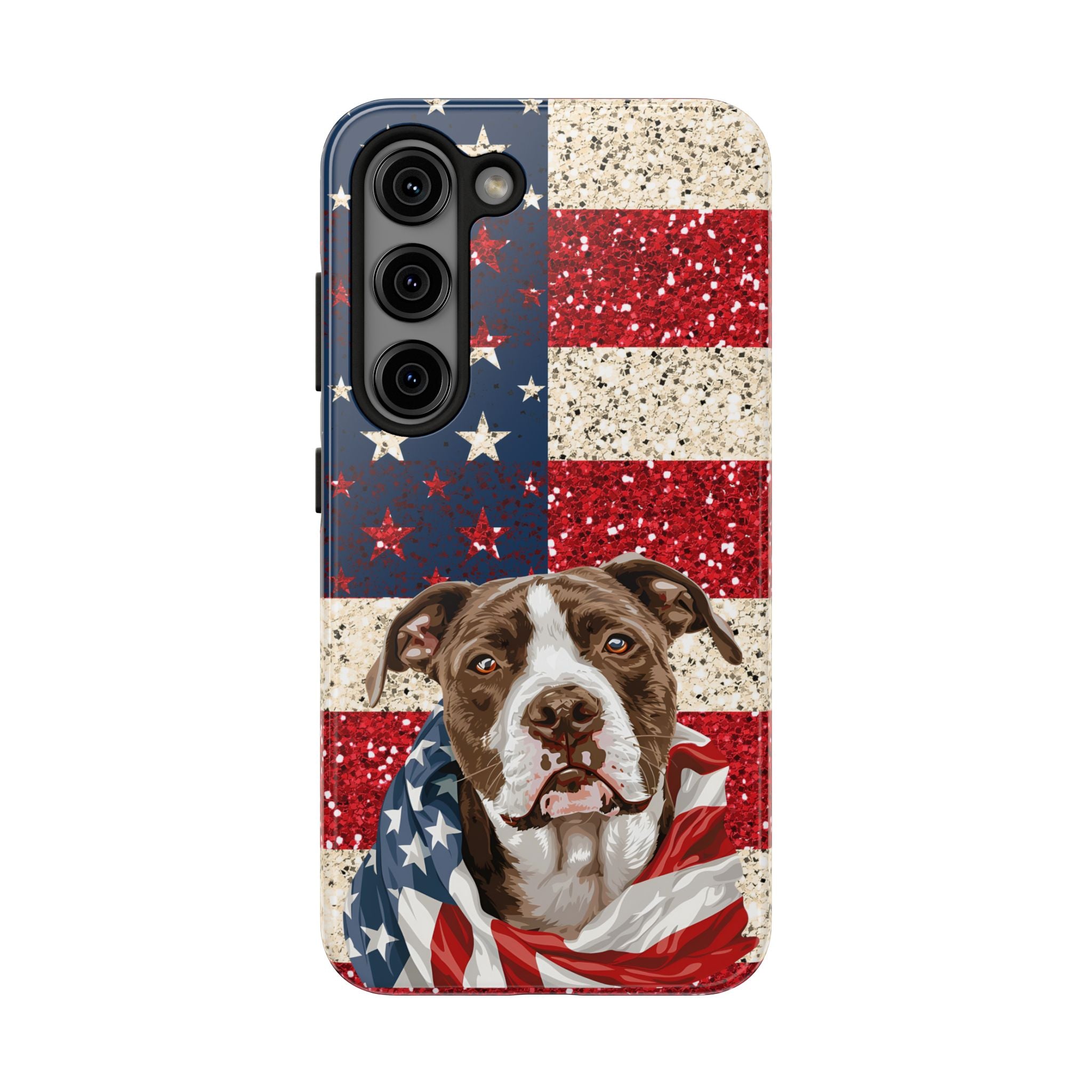 American Flag Pit Bull Tough Mobile Phone Case