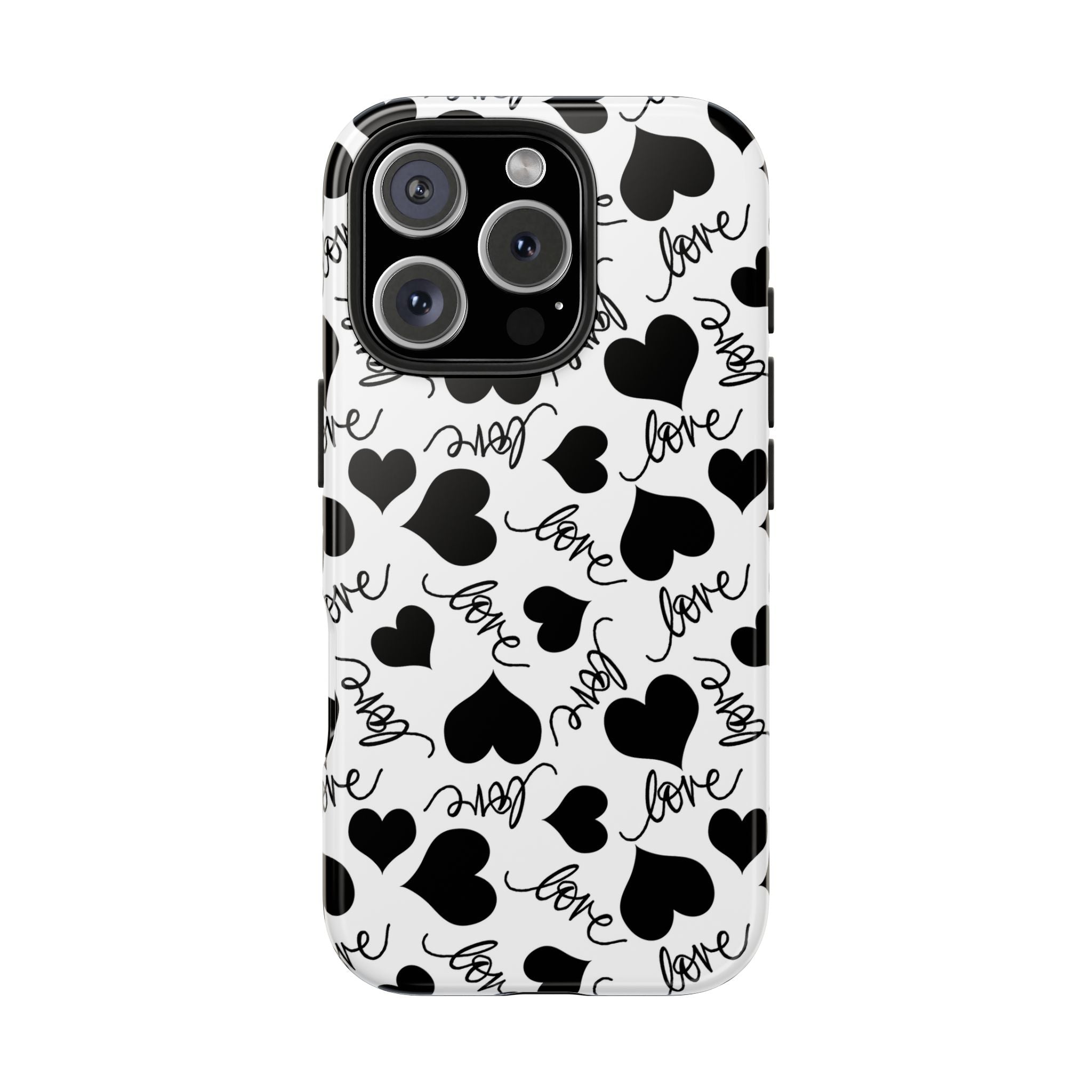 White & Black Hearts Love Tough Mobile Phone Case