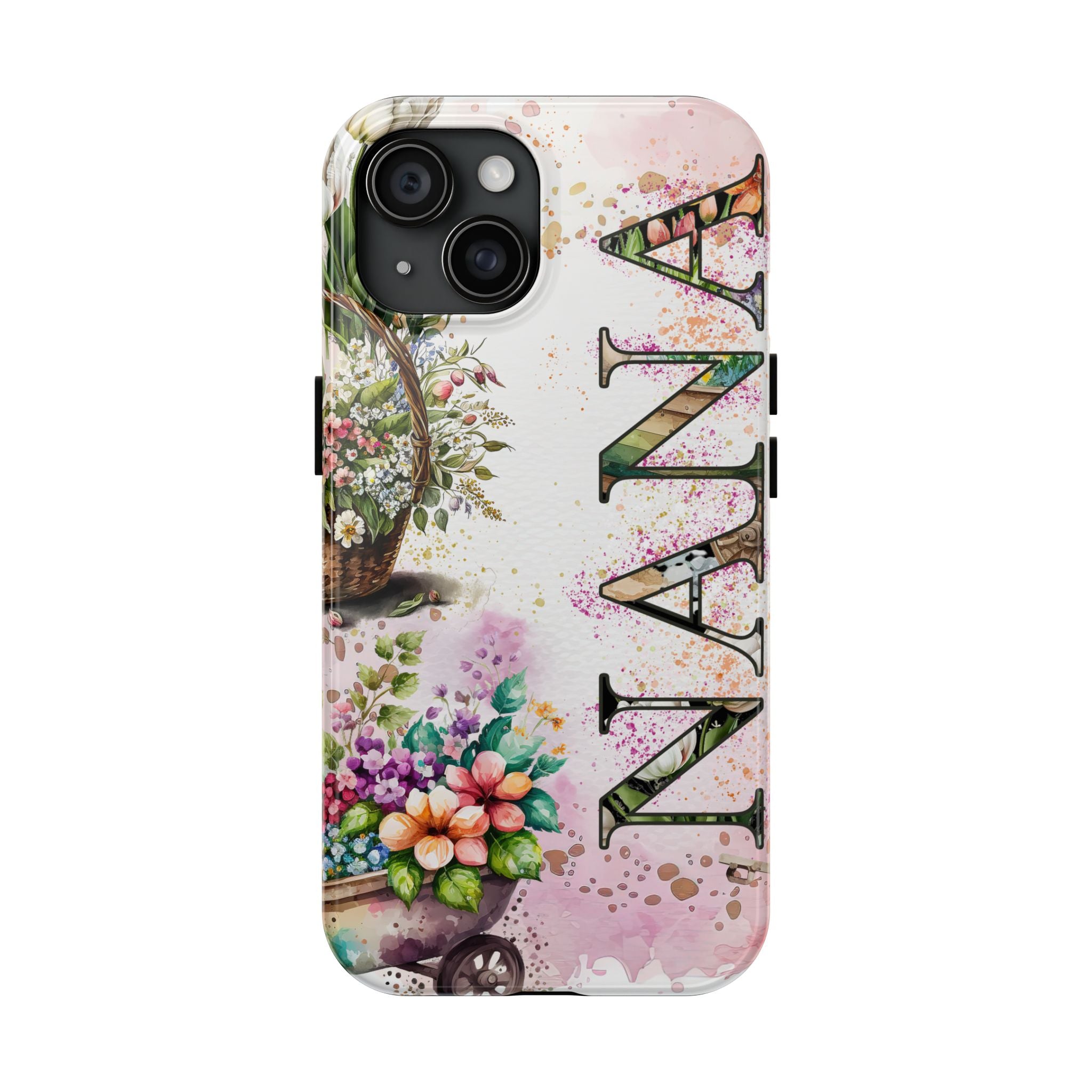 Nana Pink & White Floral Baskets Mobile Phone Case