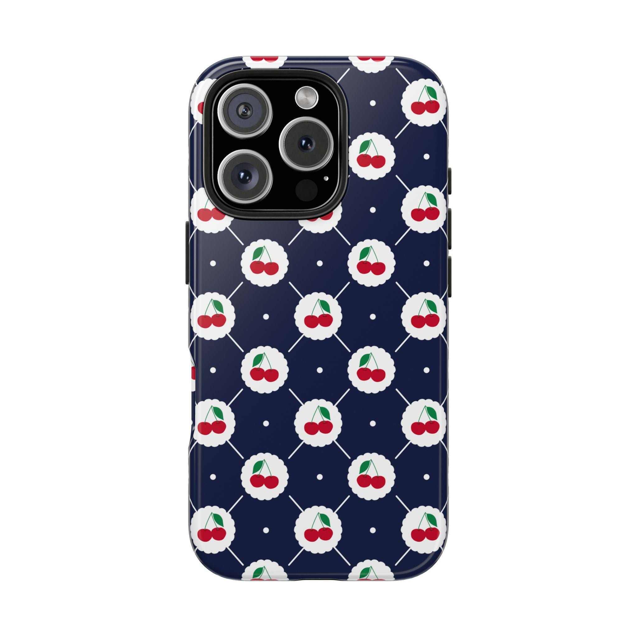 Cherry Pattern Tough iPhone Samsung Case Durable Protection with a Fun Summer Vibe