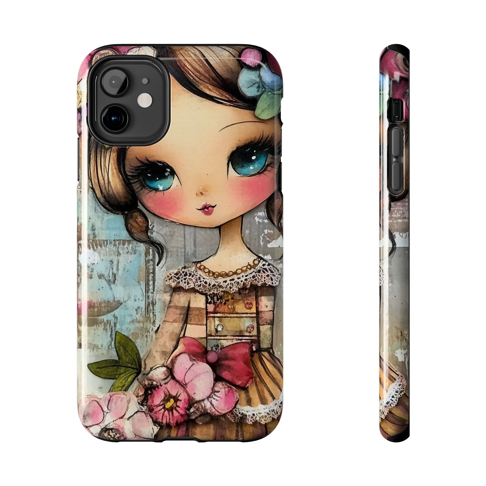 Boho Girl With Flowers Mobile Phone Case