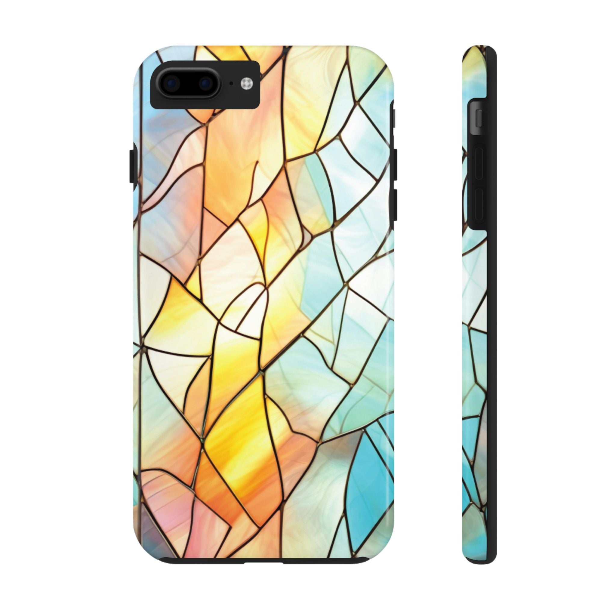 Yellow & Blue Stained Glass Tough Mobile Phone Case