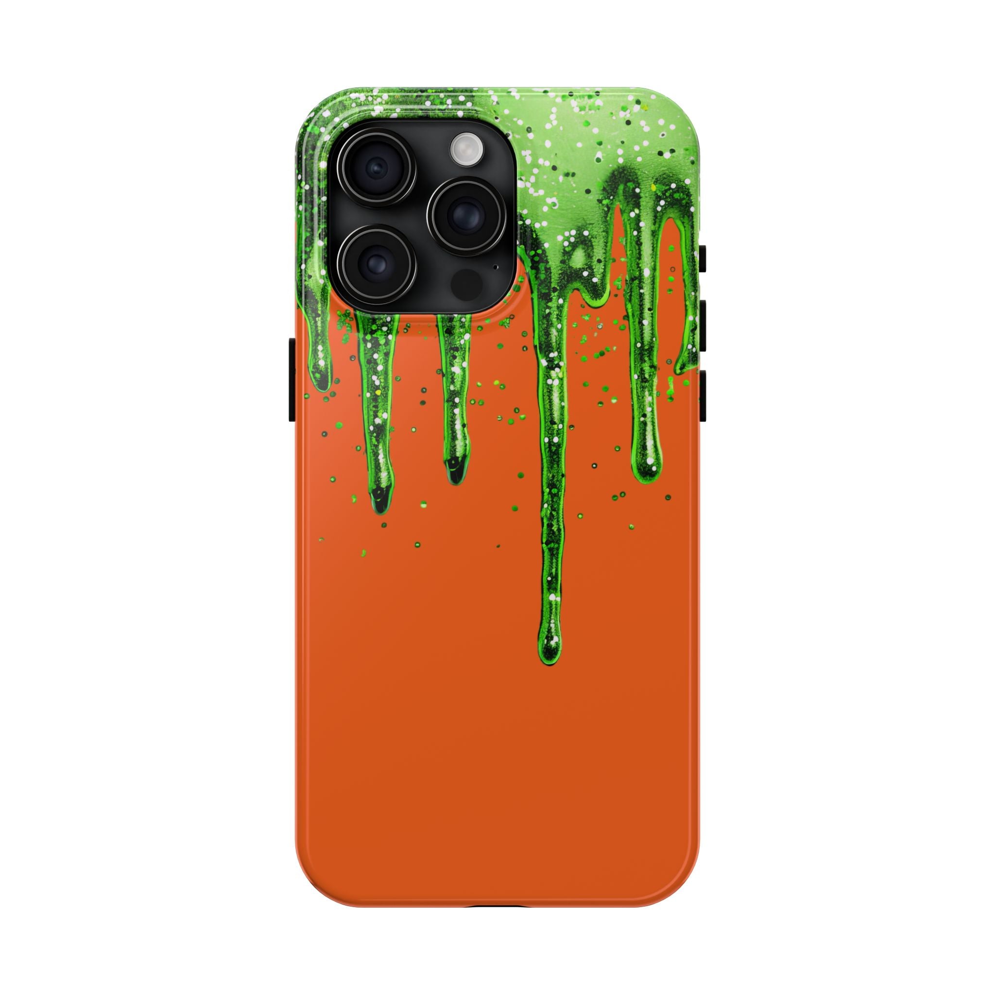 Orange & Green Glitter Slime Ooze Tough Mobile Phone Case