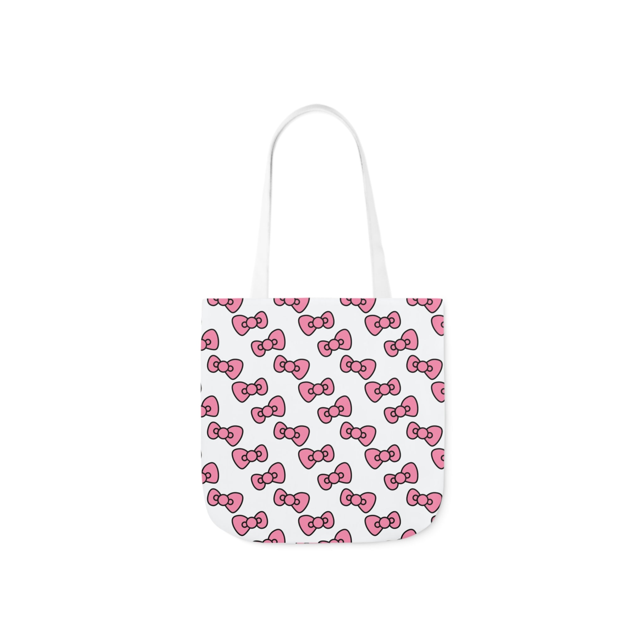 White With Pink Bows Canvas Tote Bag