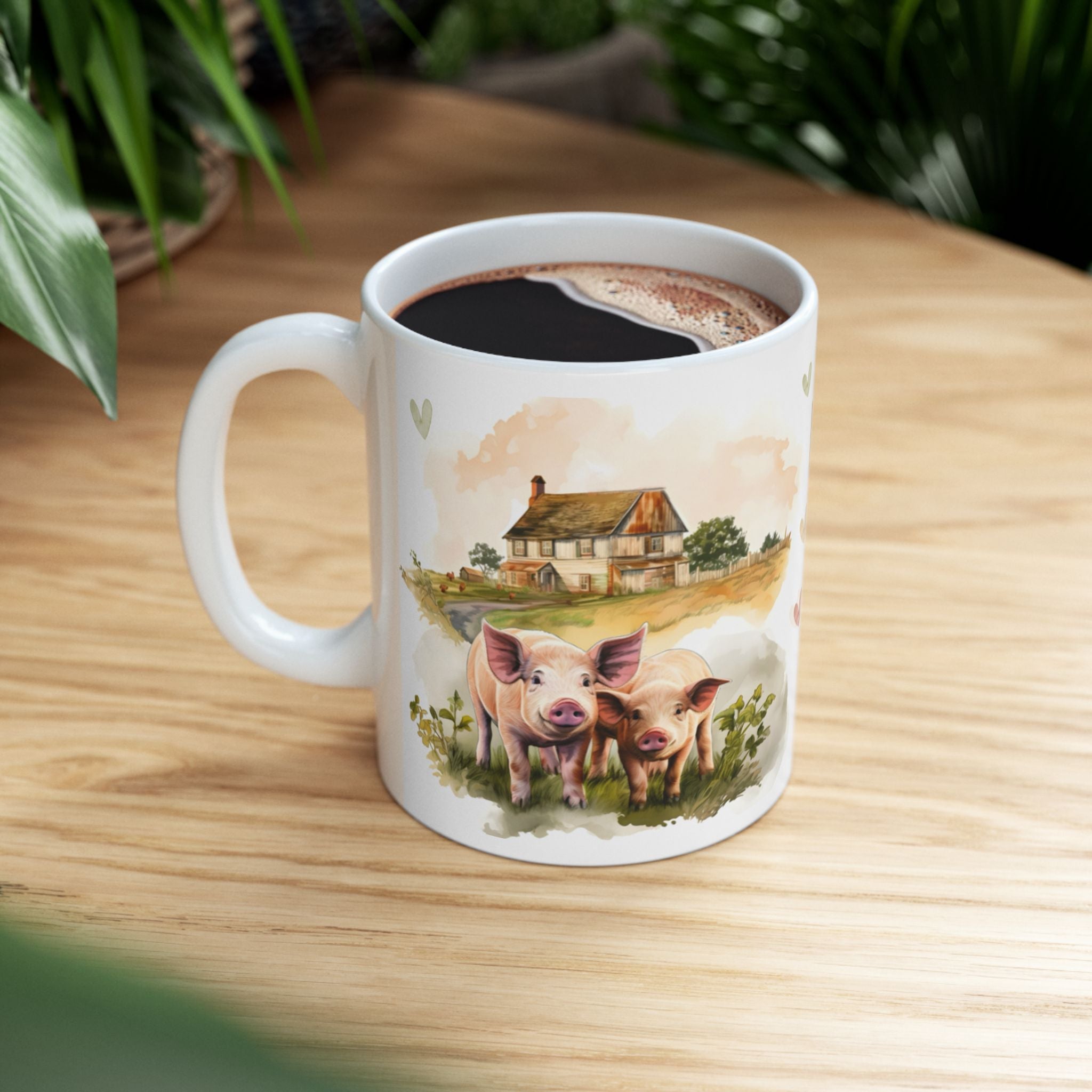 Pigs On Farm Heart Warming Quotes Ceramic Coffee Mug - 4 Designs
