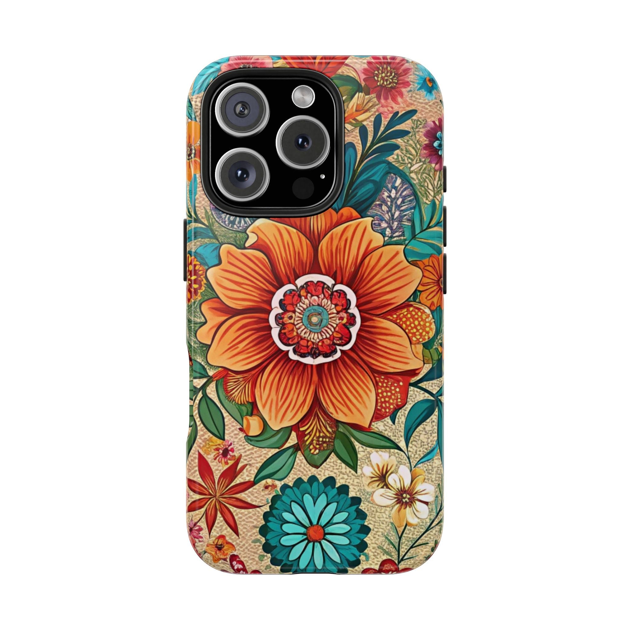Vibrant Floral Tough Impact Resistant Phone Case Durable Protection with Colorful Design iPhone Samsung Cover