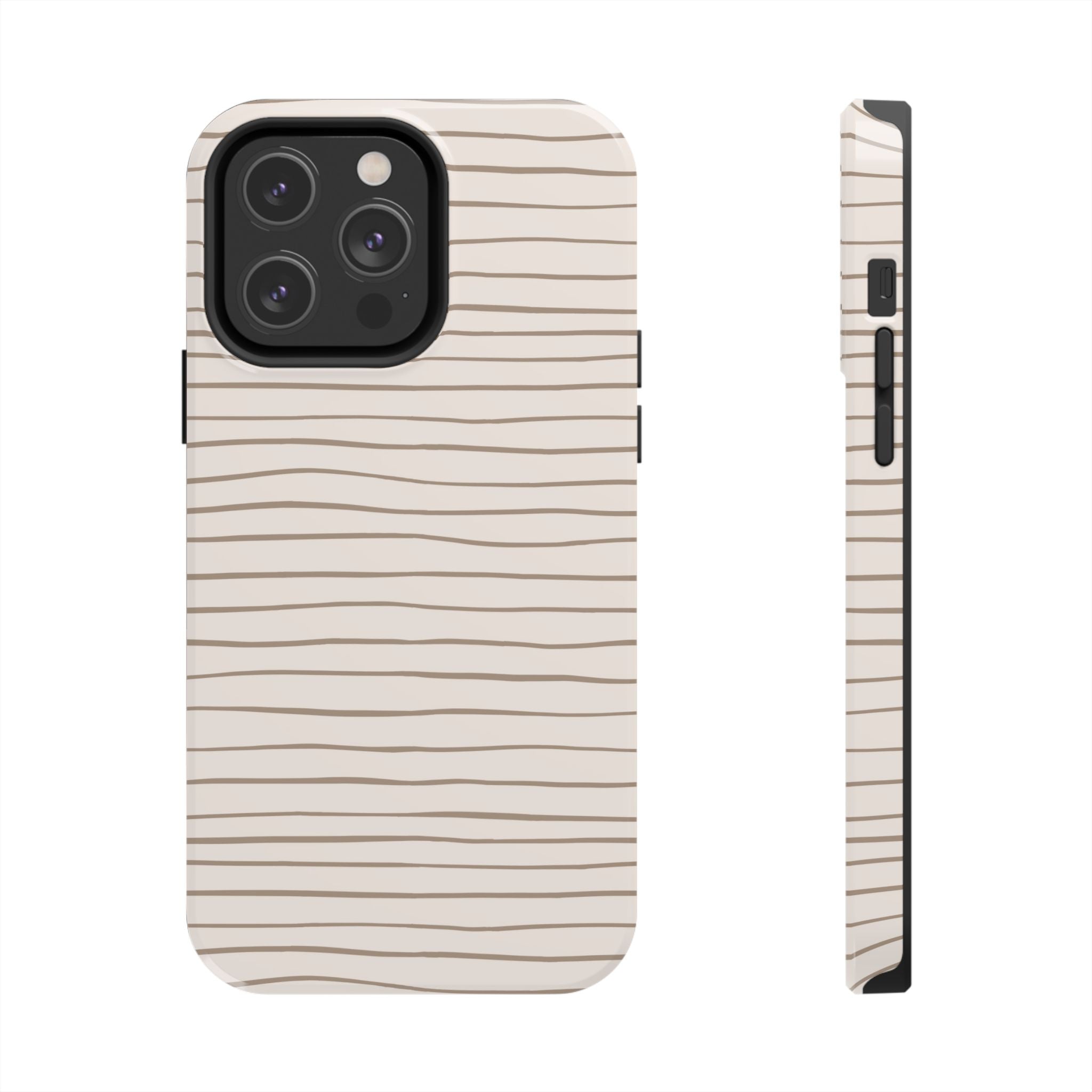 Beige Stripe Tough Mobile Phone Case