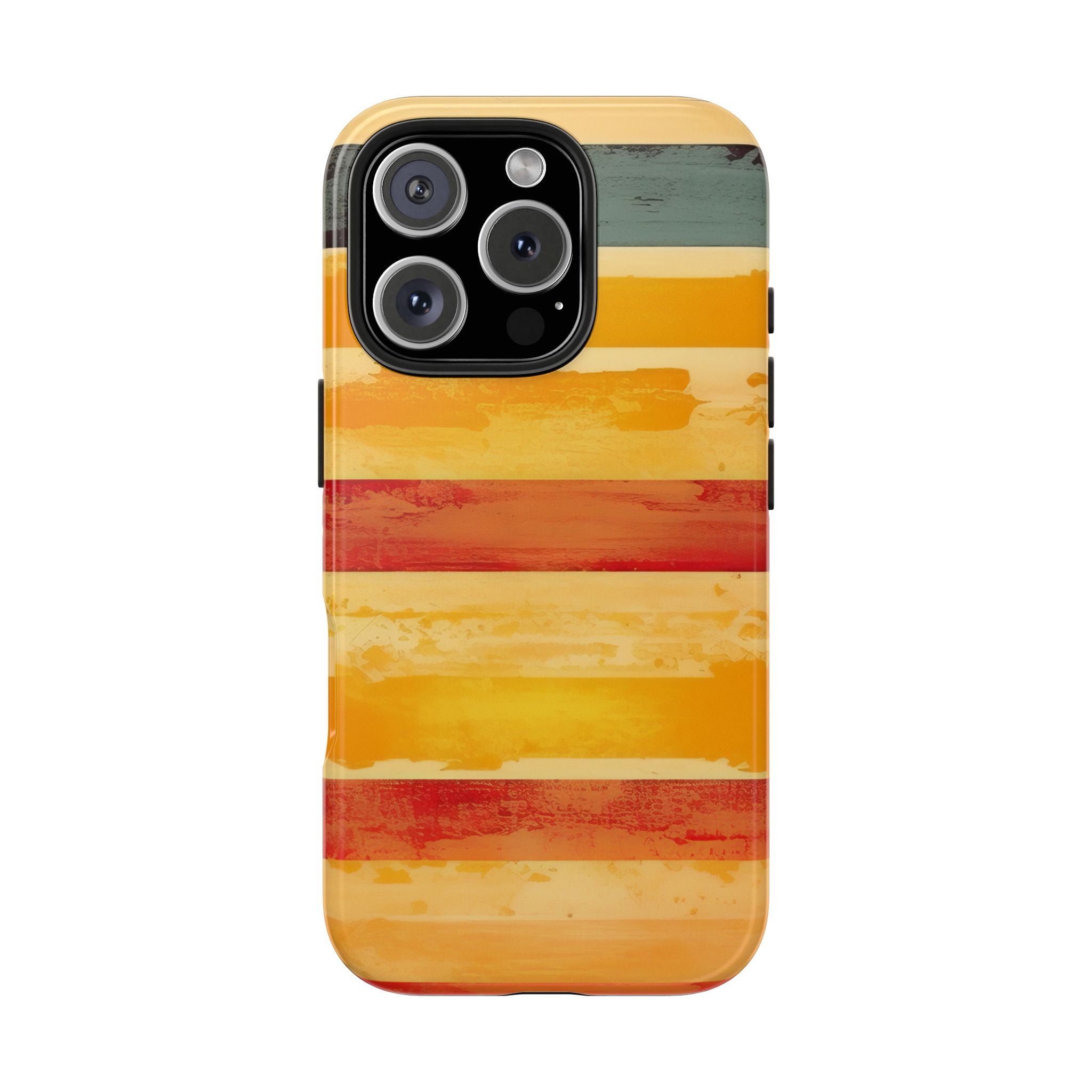 Vibrant Color Striped Tough Impact Resistant Phone Case Durable Protection for Style Lovers iPhone Samsung Cover