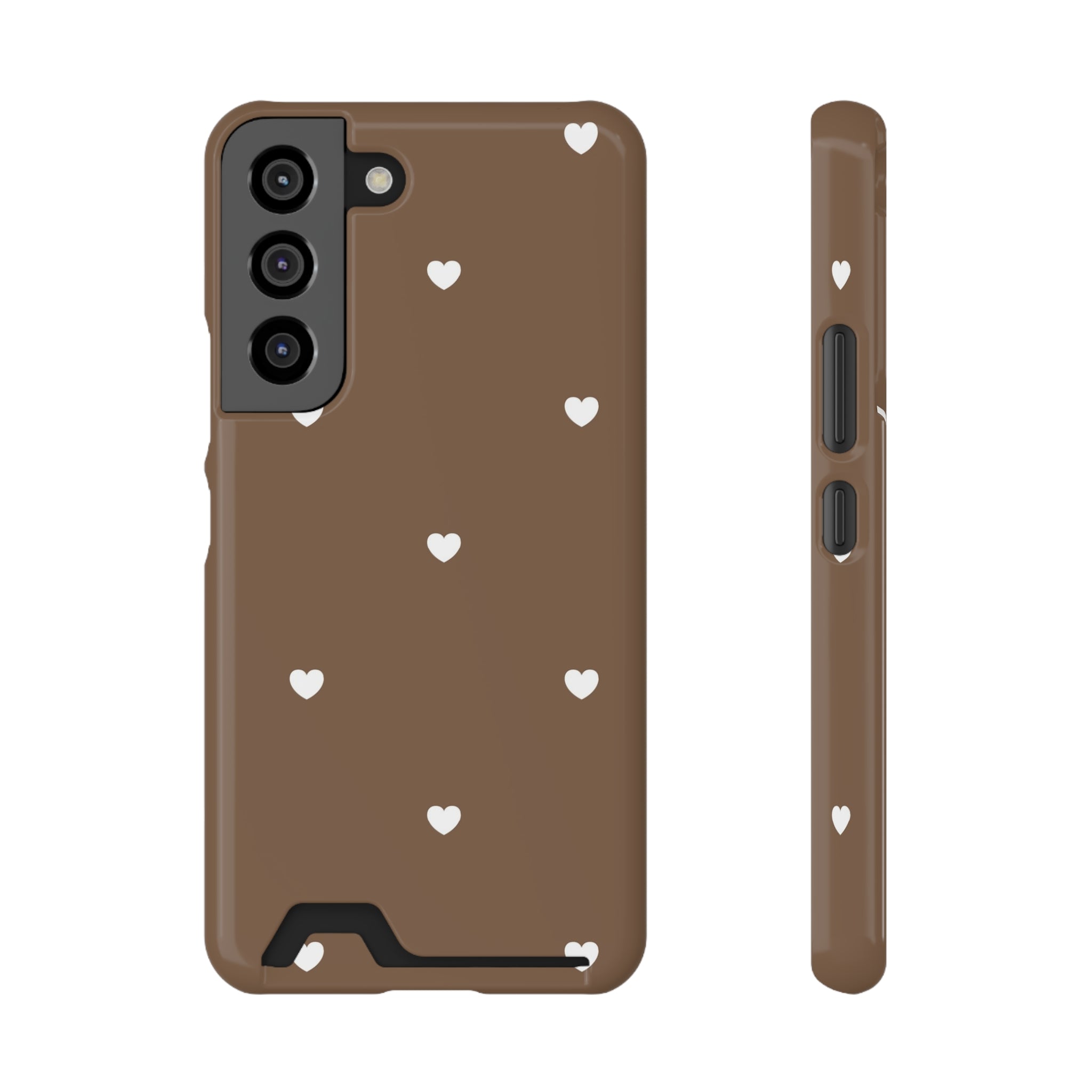 Chic Heart Pattern Phone Case with Card Holder - Stylish and Functional Accessory