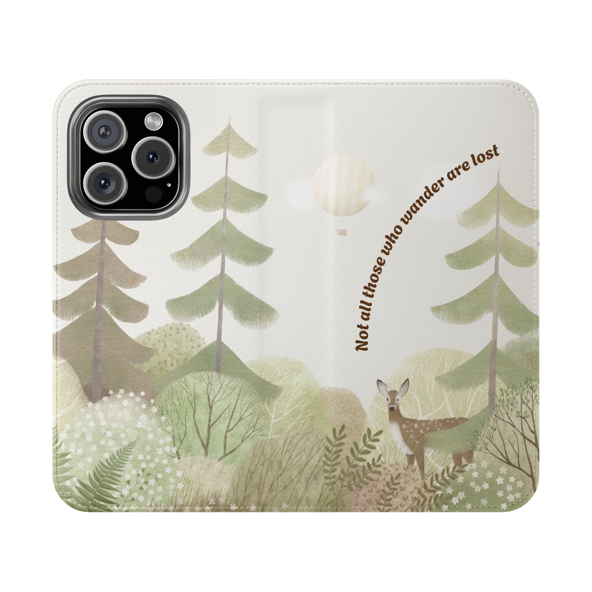 Nature Inspired iPhone Samsung Flip Case Wanderlust Design, Adventure Gift, Eco-Friendly Accessory, Unique Phone Cover, Wild Explorer