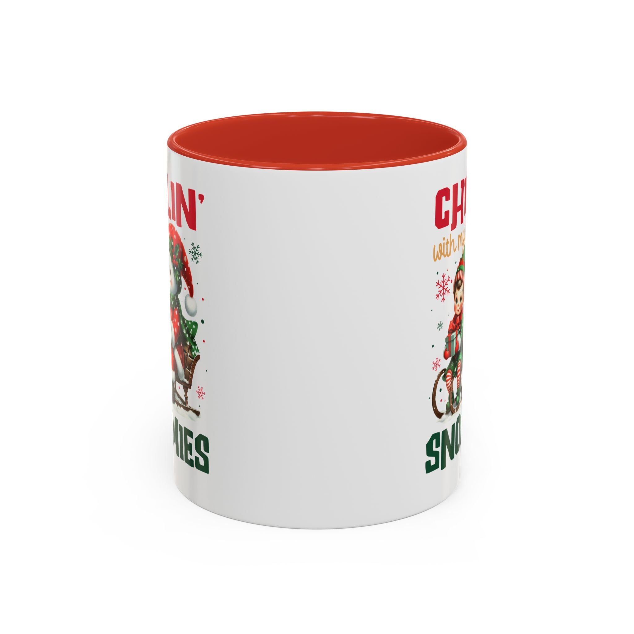 Festive Coffee Mug for Winter Cheer, Holiday Mug, Christmas Gift, Hot Cocoa Cup, Winter Decor, Chillin' with My Snowmies