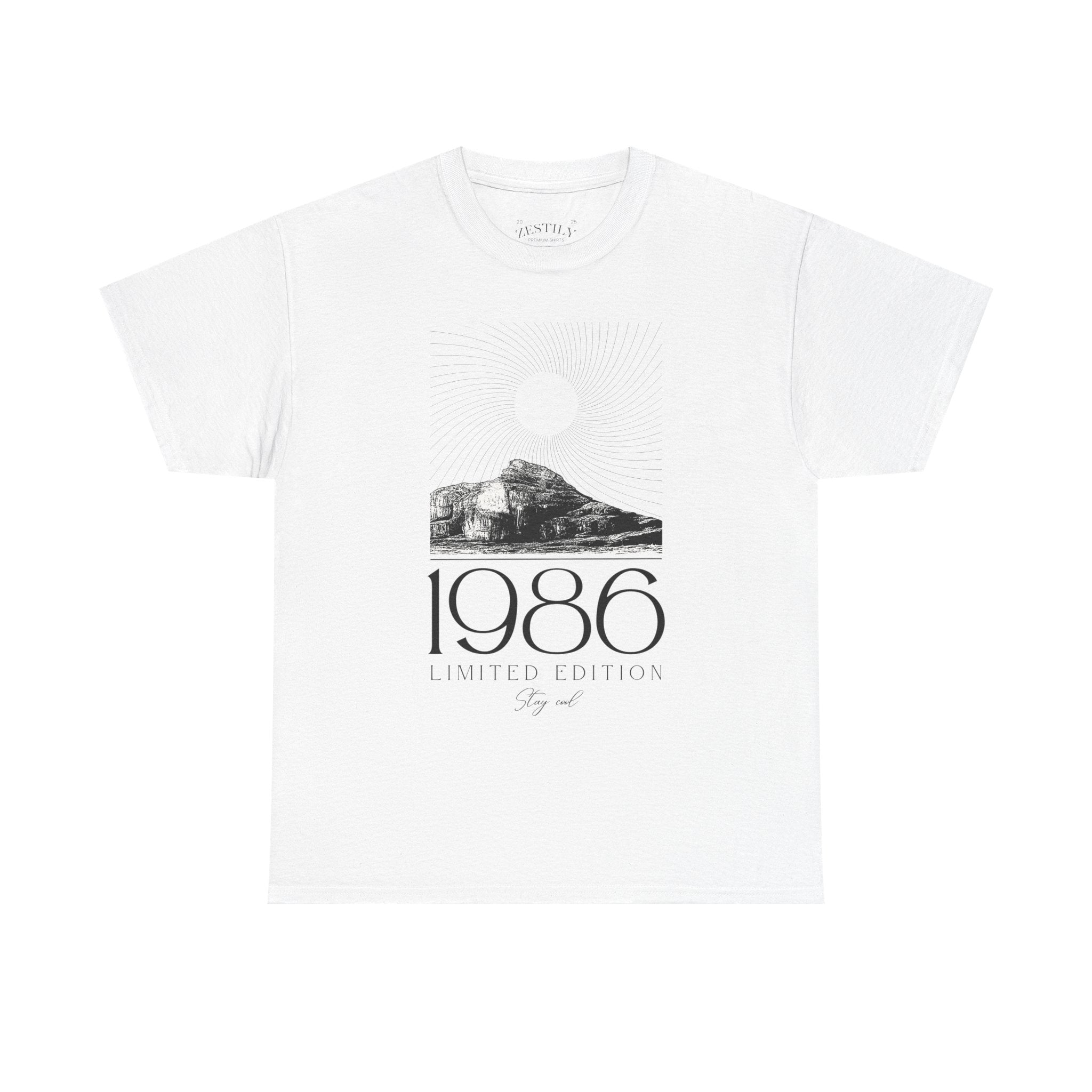 Heavy Cotton Tee with Vintage 1986 Design, Casual T-Shirt, Gift for Sneaker Lovers, Vintage Style Apparel, Limited Edition Tee
